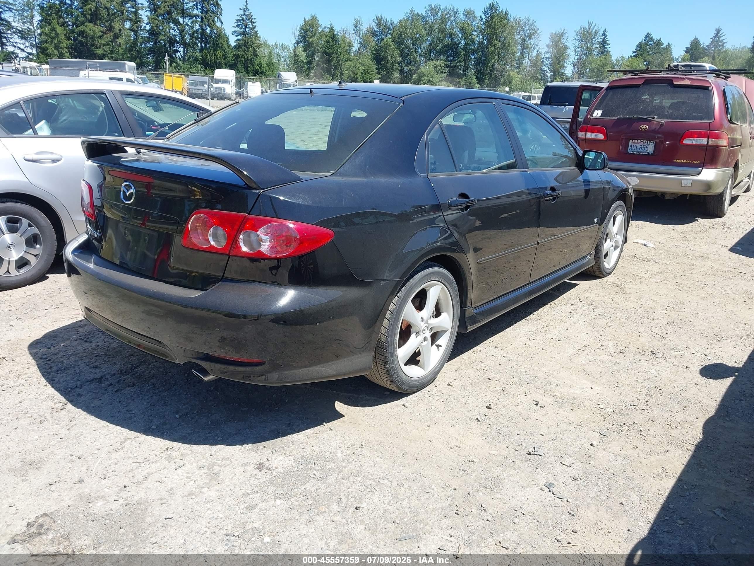 2005 Mazda Mazda6 S Sport Black vin: 1YVHP84D255M74904
