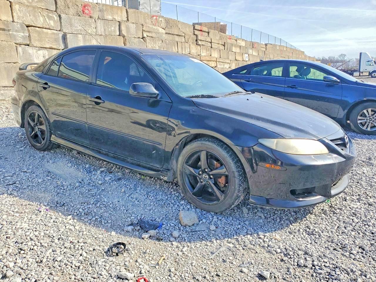 2005 Mazda 6 S Black vin: 1YVHP84D355M28529