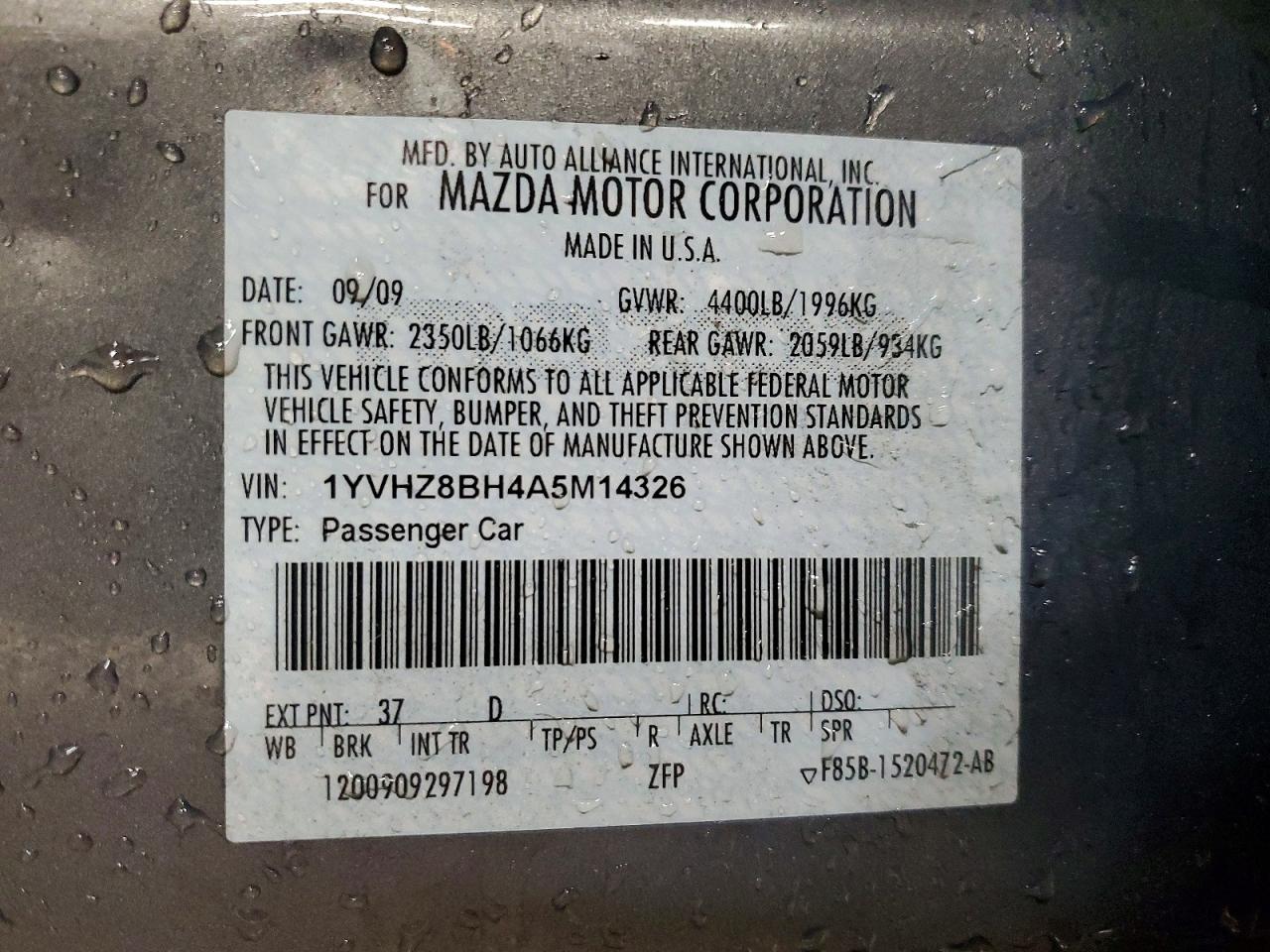 2010 Mazda 6 I Gray vin: 1YVHZ8BH4A5M14326