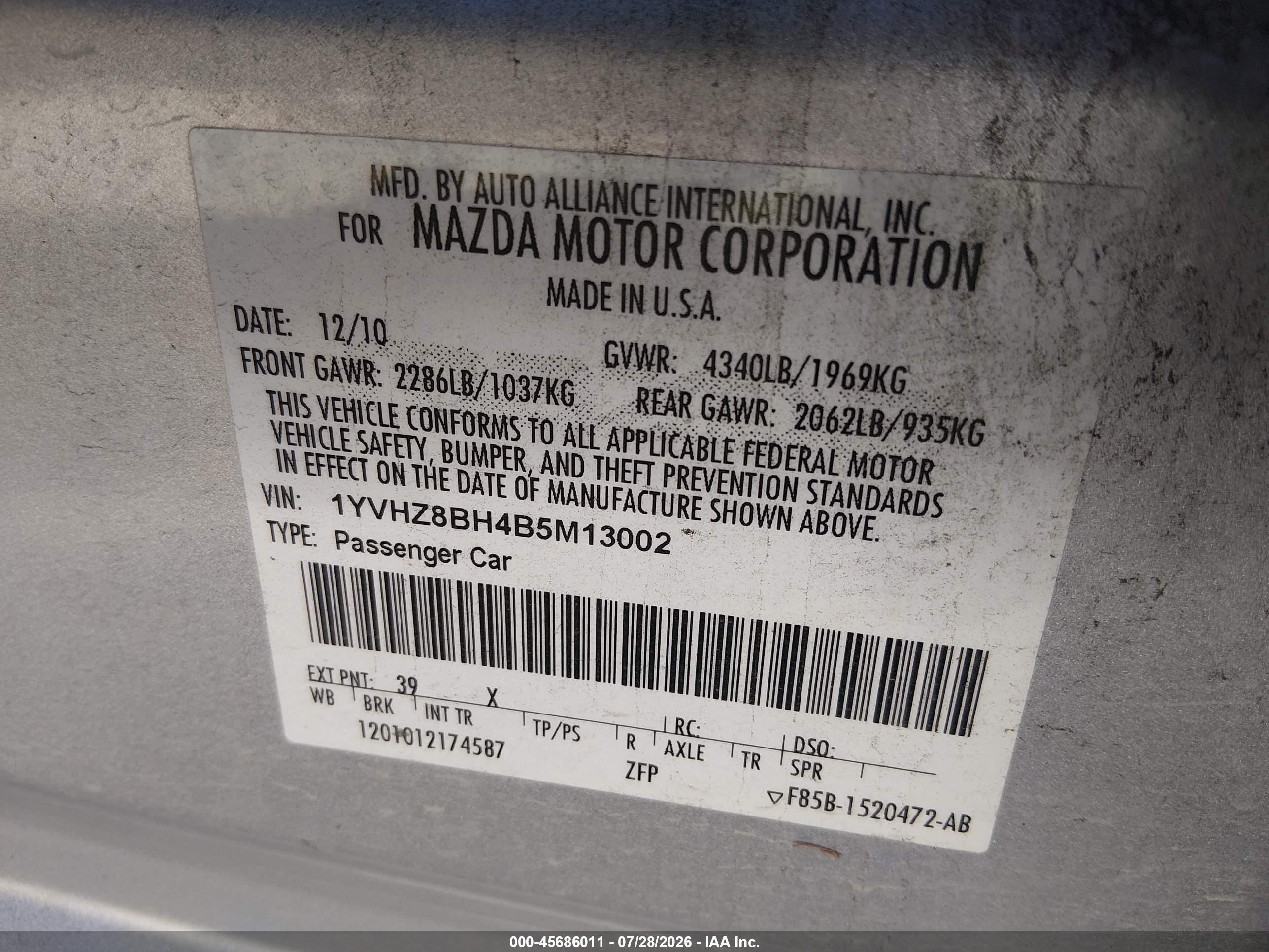 2011 Mazda Mazda6 I Sport Silver vin: 1YVHZ8BH4B5M13002