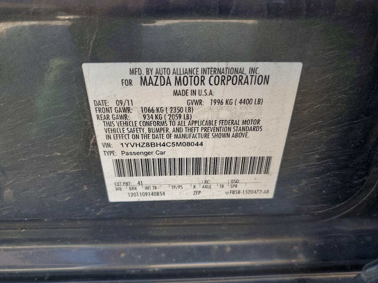 2012 Mazda 6 I Gray vin: 1YVHZ8BH4C5M08044