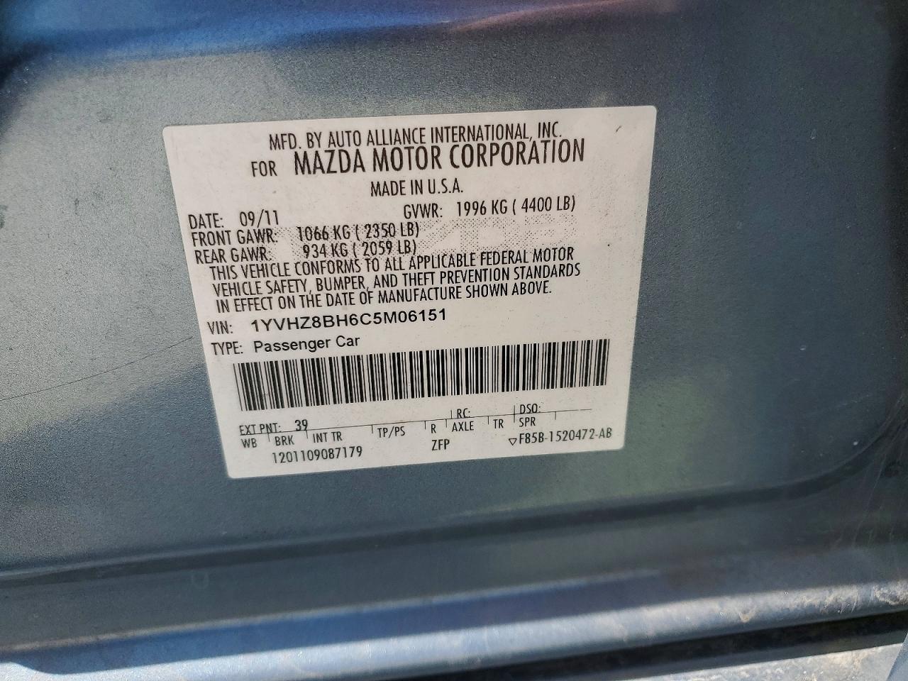 2012 Mazda 6 I Gray vin: 1YVHZ8BH6C5M06151