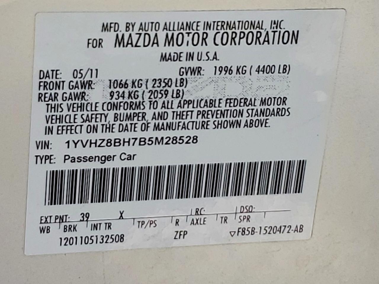 2011 Mazda 6 I Silver vin: 1YVHZ8BH7B5M28528