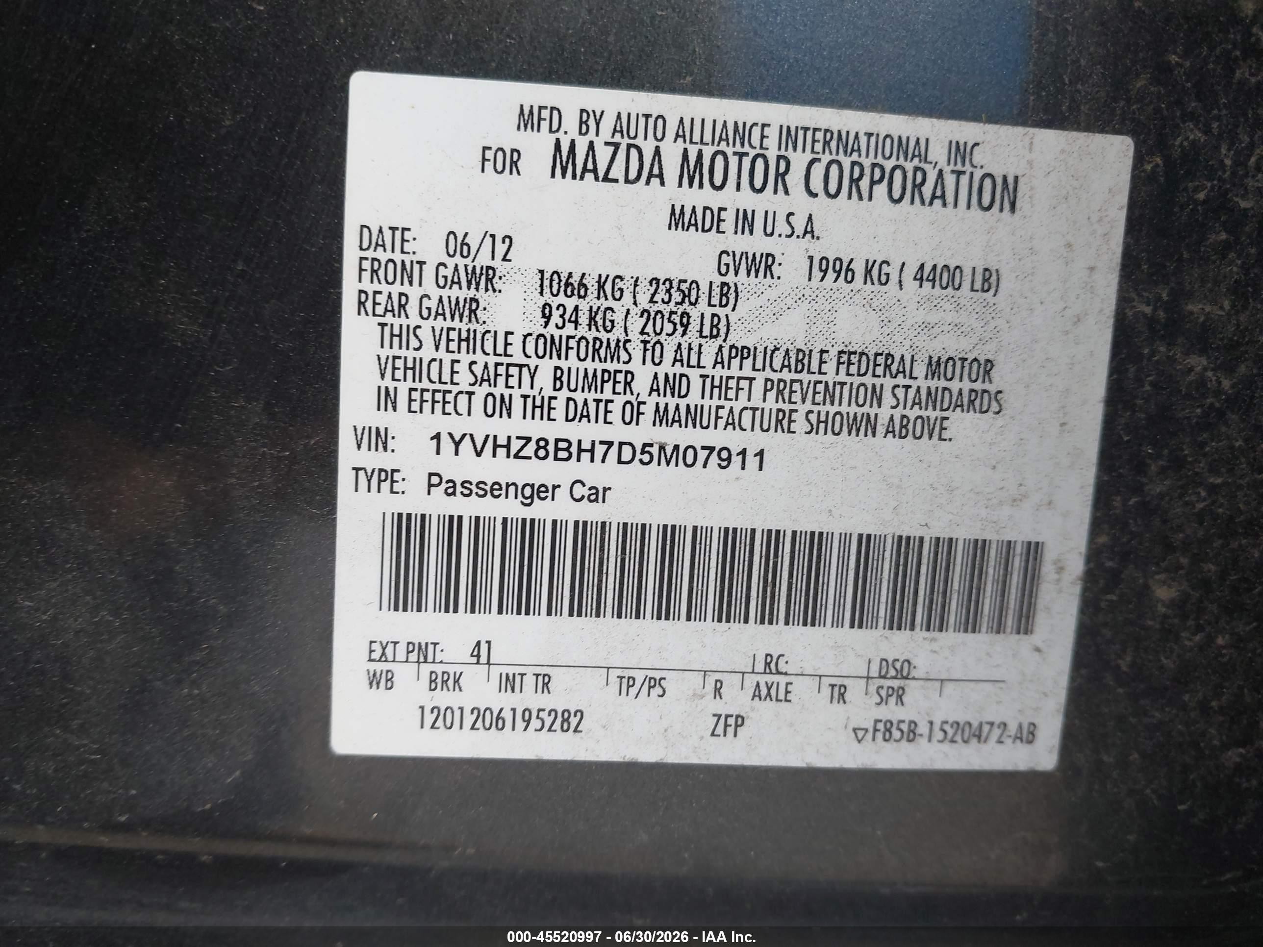 2013 Mazda Mazda6 I Sport Gray vin: 1YVHZ8BH7D5M07911