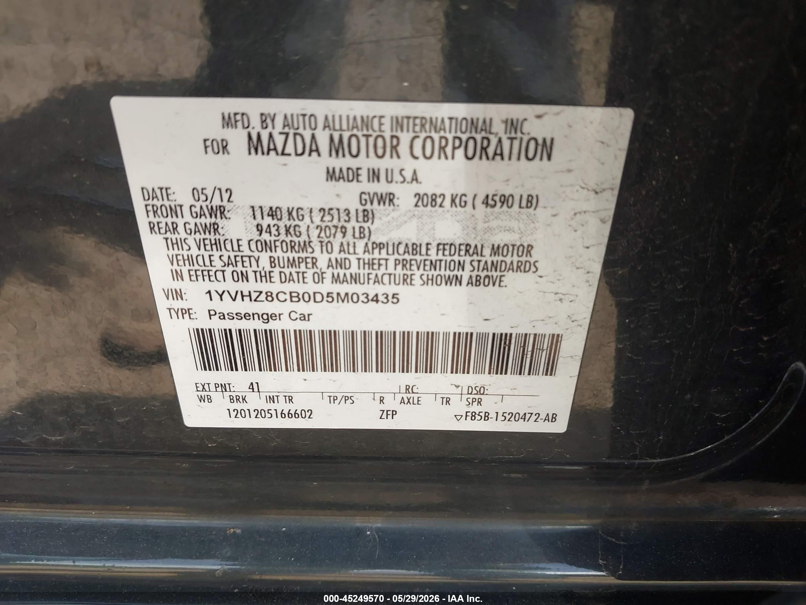 2013 Mazda Mazda6 S Grand Touring Gray vin: 1YVHZ8CB0D5M03435