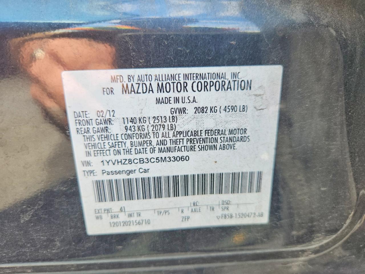 2012 Mazda 6 S Gray vin: 1YVHZ8CB3C5M33060