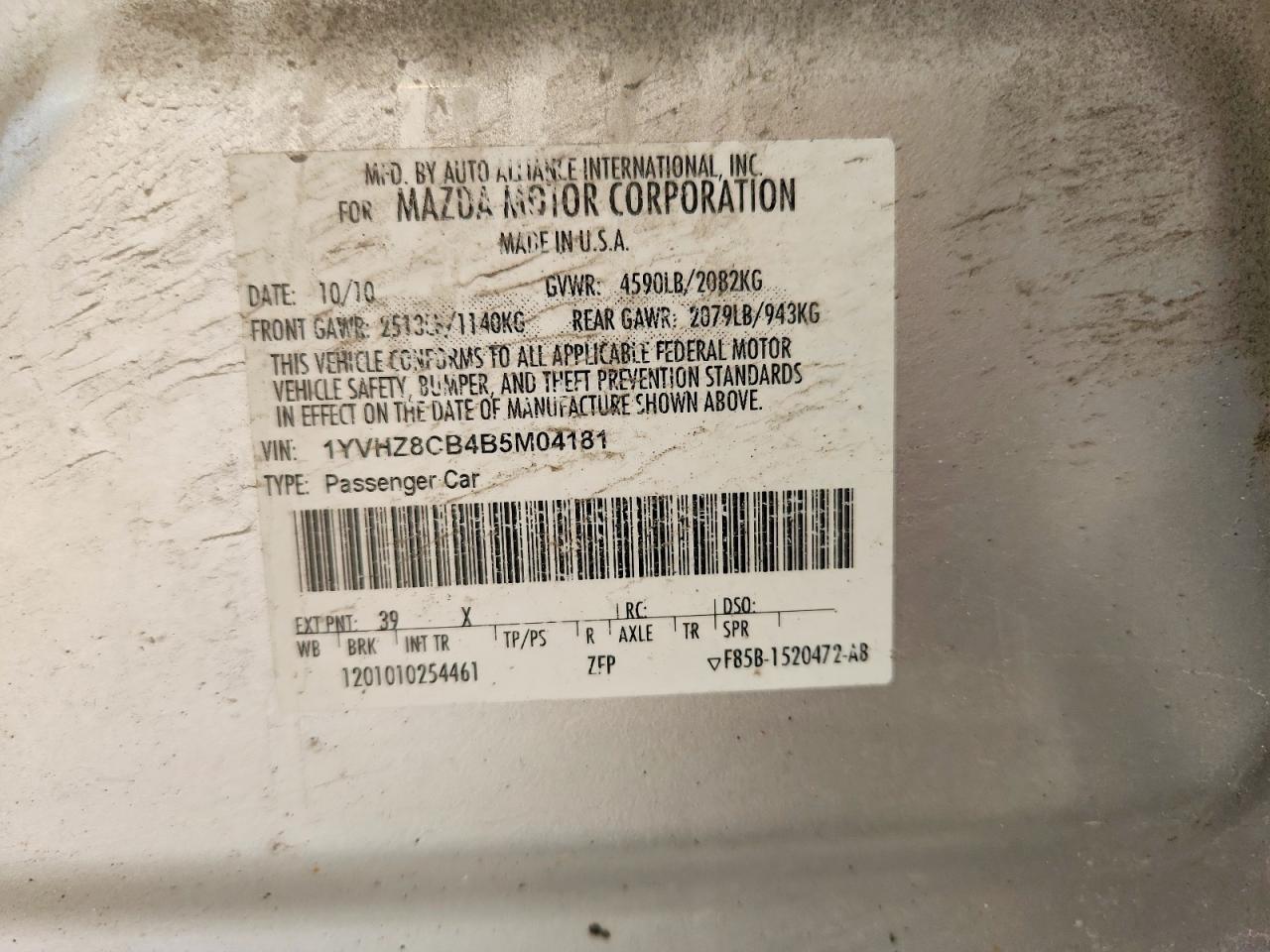 2011 Mazda 6 S Silver vin: 1YVHZ8CB4B5M04181