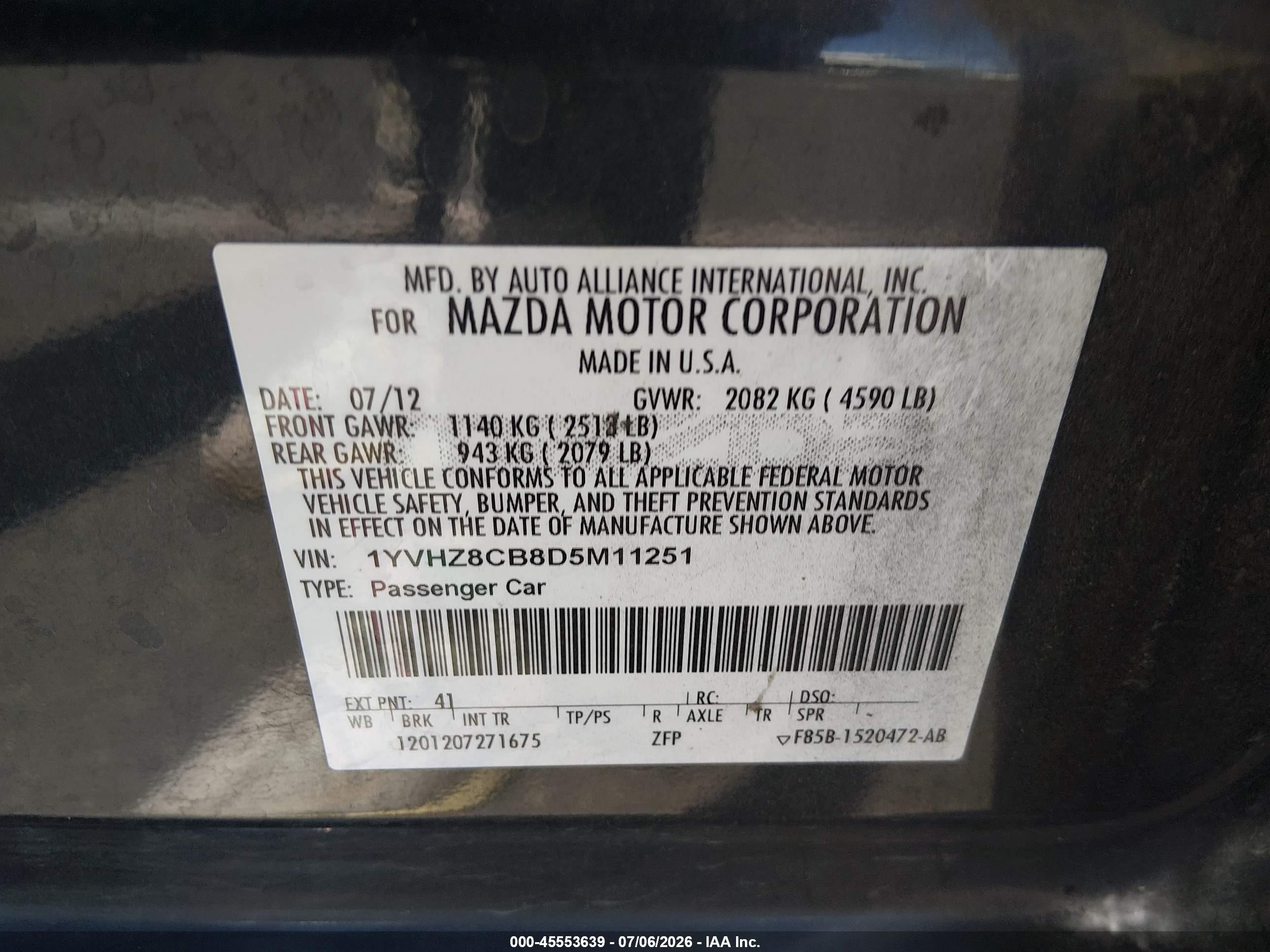 2013 Mazda Mazda6 S Grand Touring Gray vin: 1YVHZ8CB8D5M11251