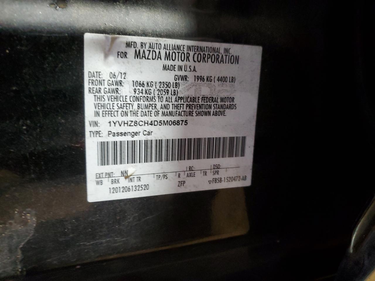Price & History 2013 Mazda 6 Grand Touring 2.5l 4 vin