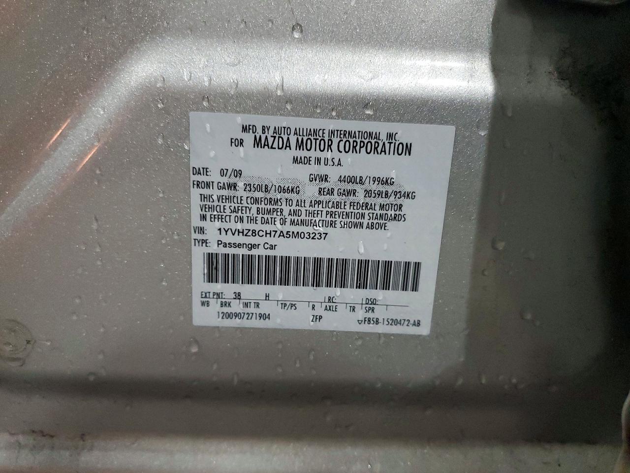 2010 Mazda 6 I Silver vin: 1YVHZ8CH7A5M03237