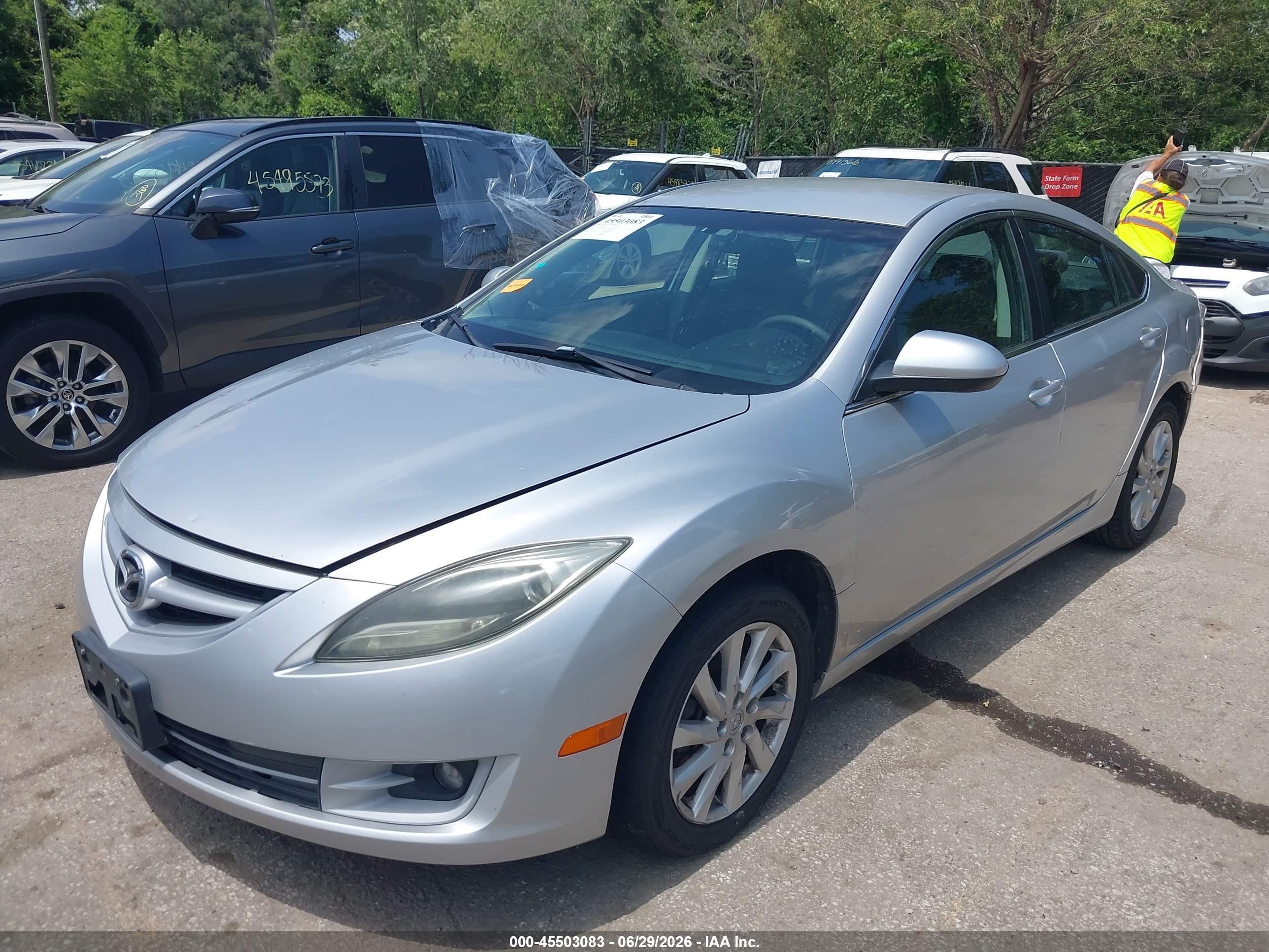 2012 Mazda Mazda6 I Touring Silver vin: 1YVHZ8DH0C5M20740
