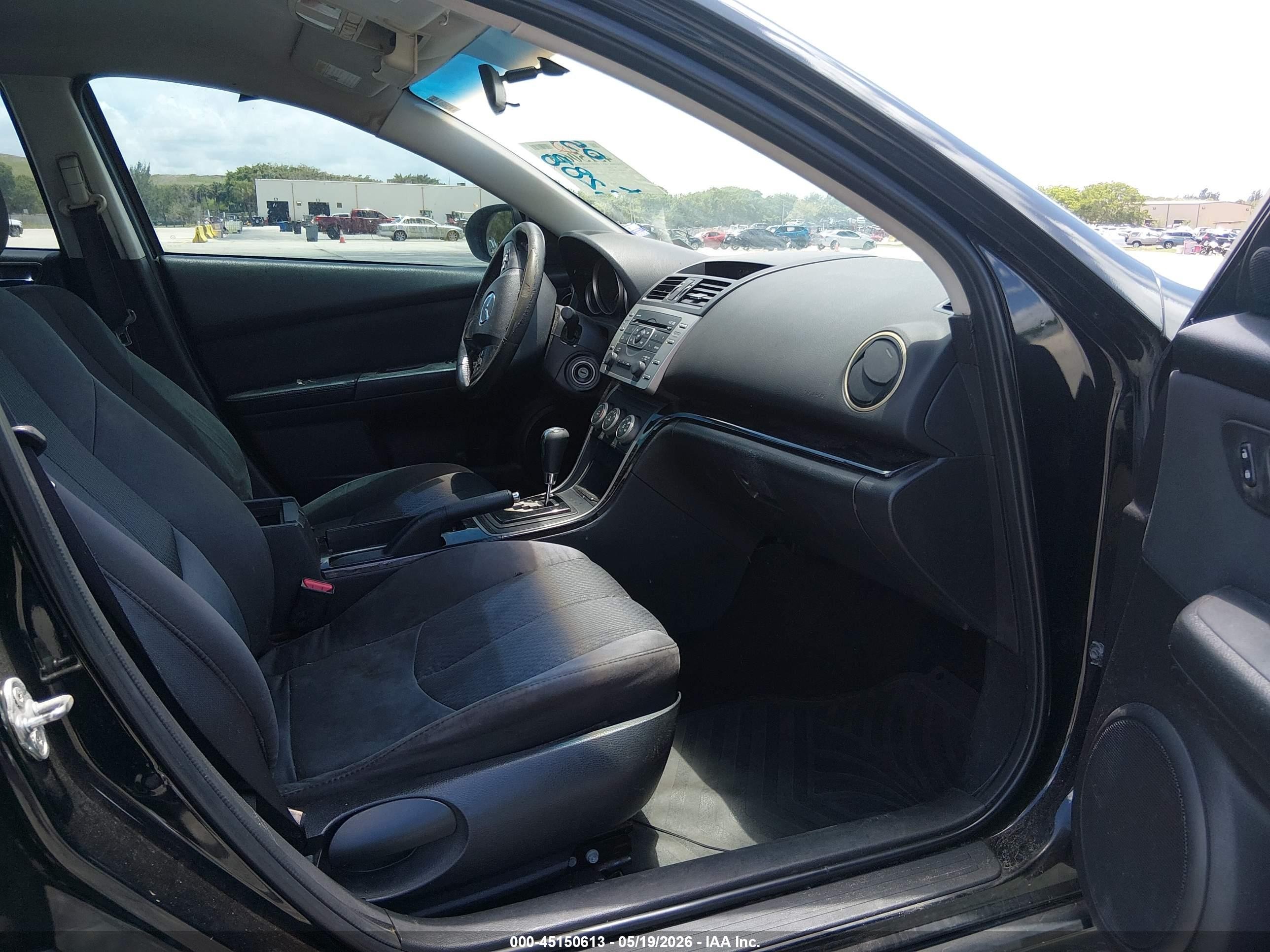 2012 Mazda Mazda6 I Touring Black vin: 1YVHZ8DHXC5M16288