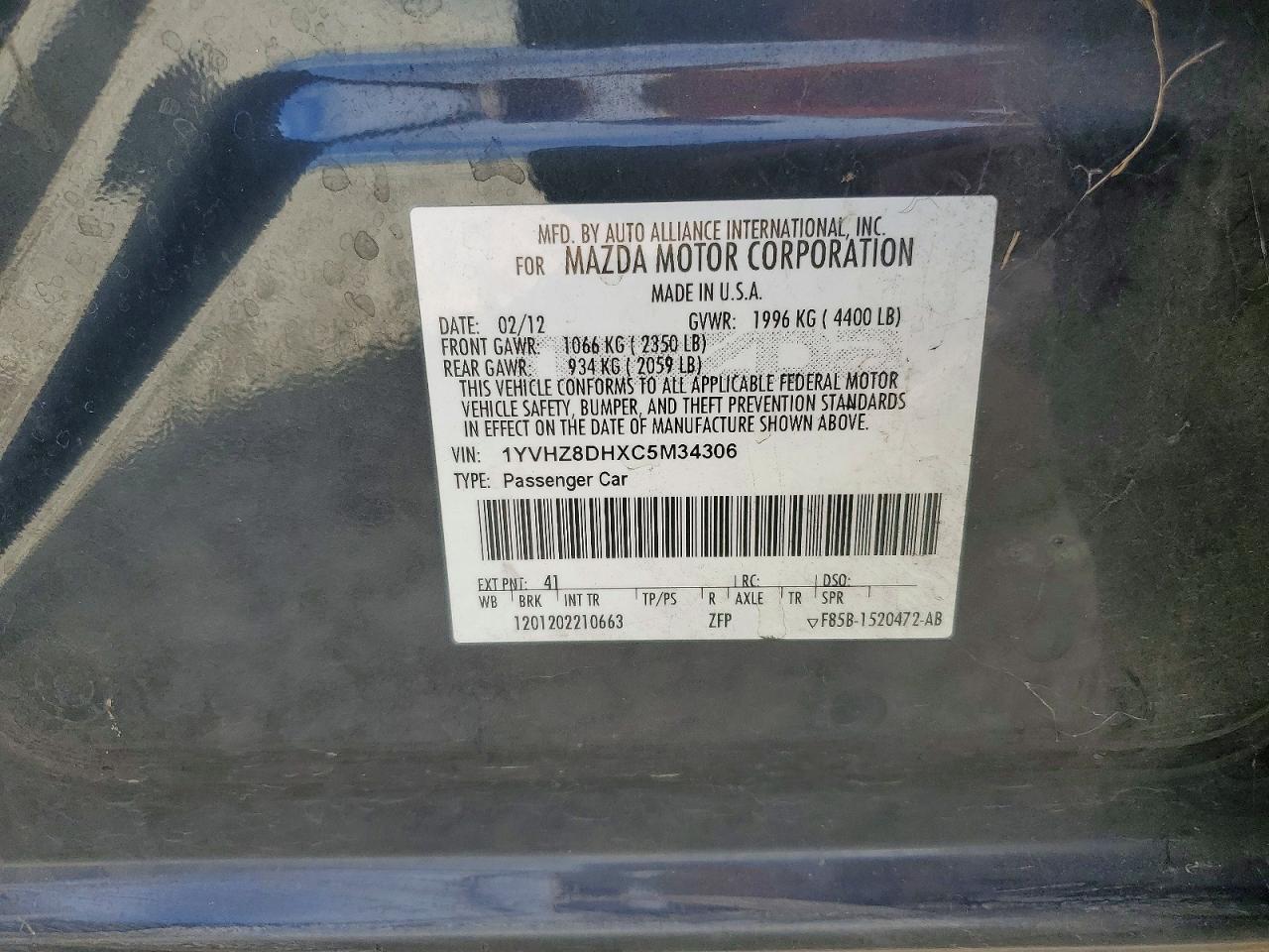 2012 Mazda 6 I Gray vin: 1YVHZ8DHXC5M34306