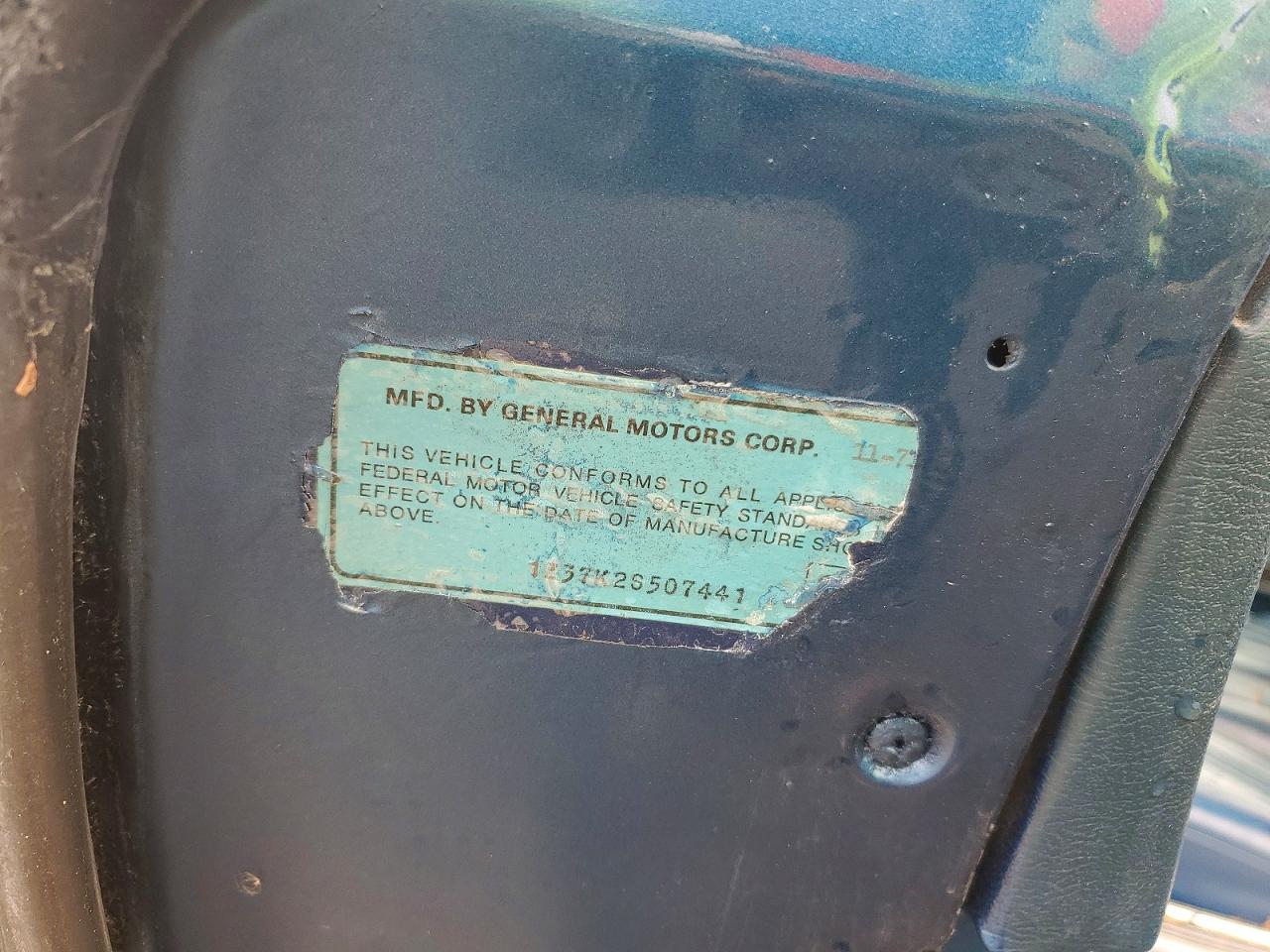 1972 Chev Corvette Blue vin: 1Z37K2S507441