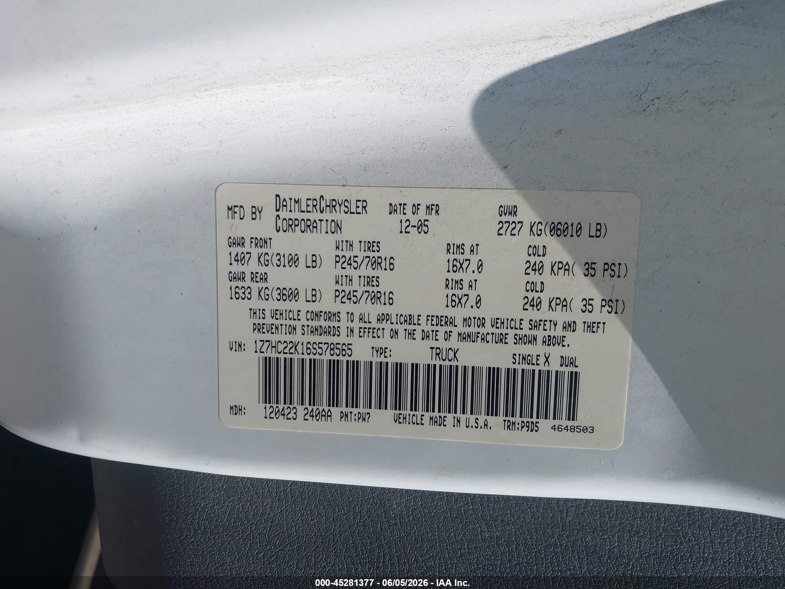 2006 Mitsubishi Raider Ls White vin: 1Z7HC22K16S578565