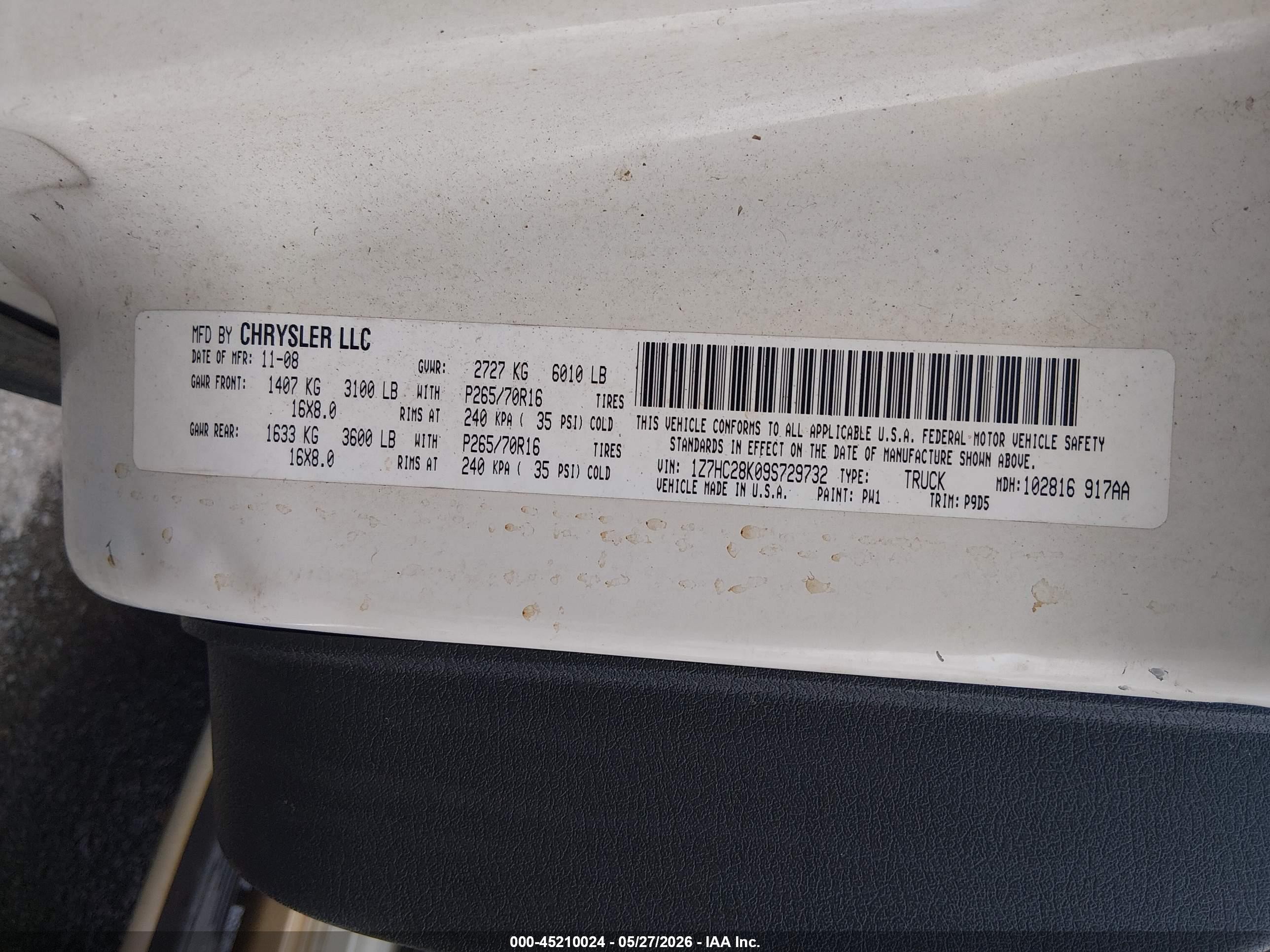 2009 Mitsubishi Raider Ls White vin: 1Z7HC28K09S729732
