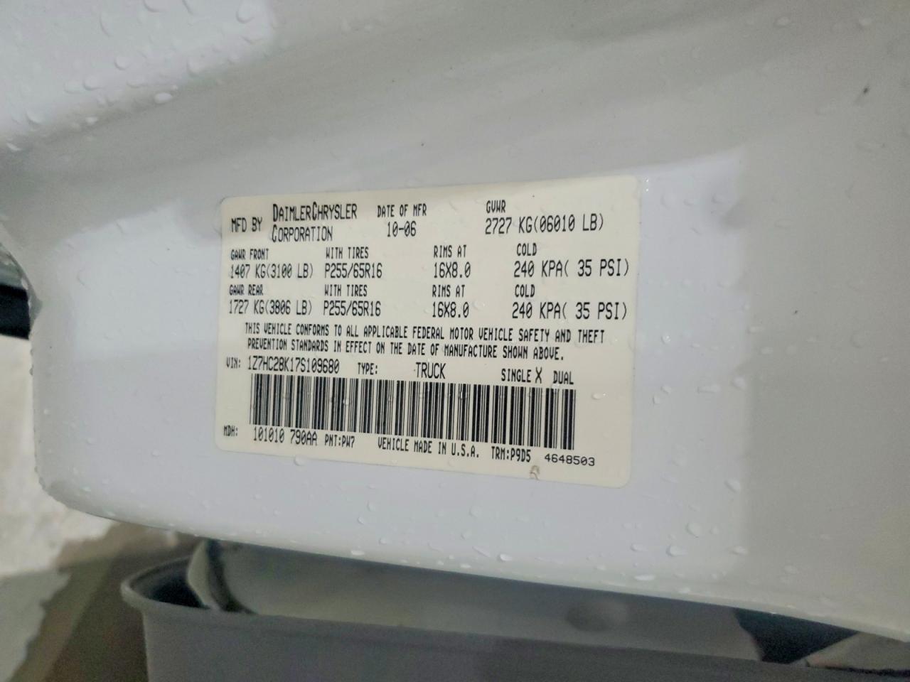 2007 Mitsubishi Raider Ls White vin: 1Z7HC28K17S109680