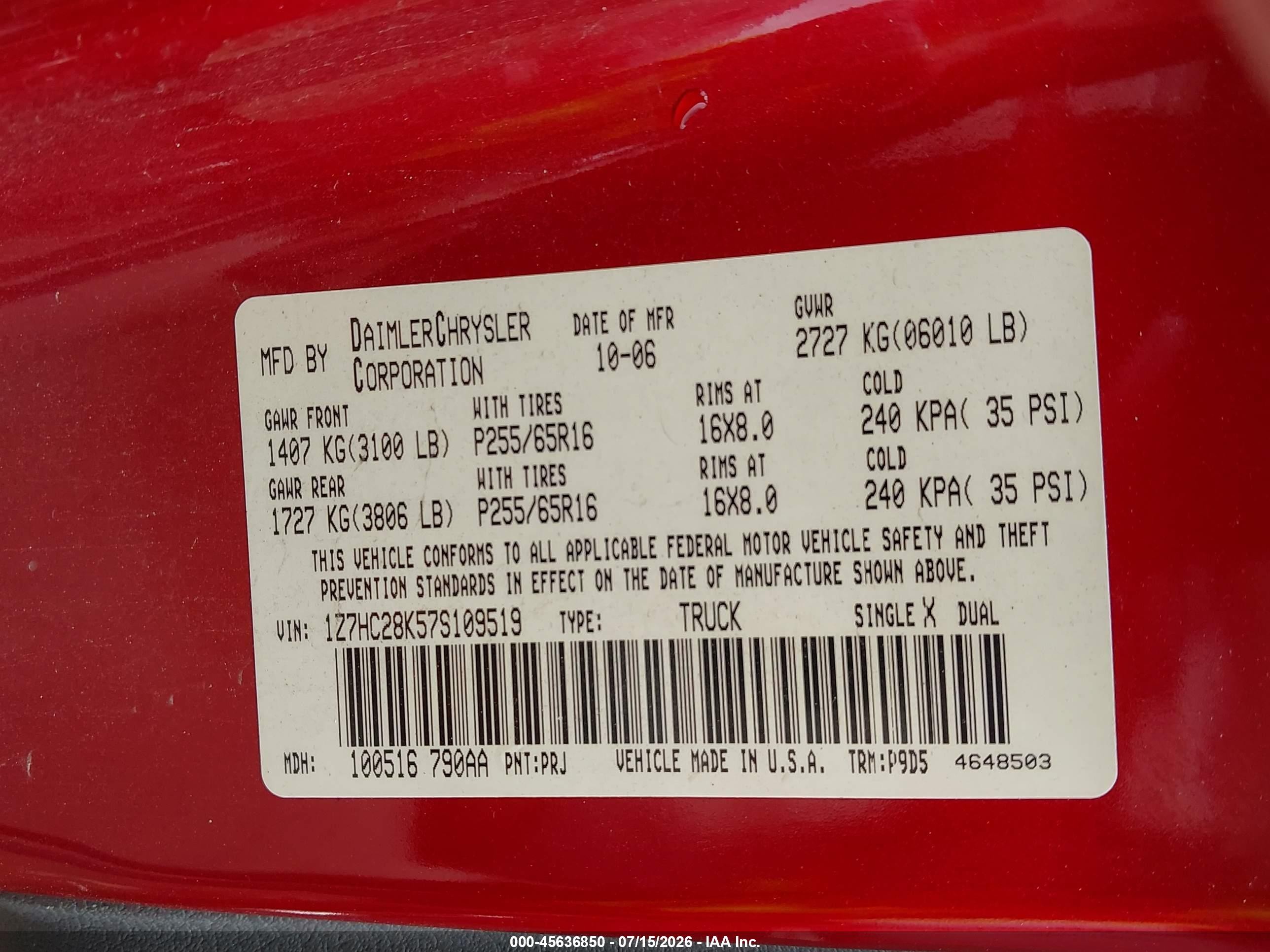 2007 Mitsubishi Raider Ls Red vin: 1Z7HC28K57S109519