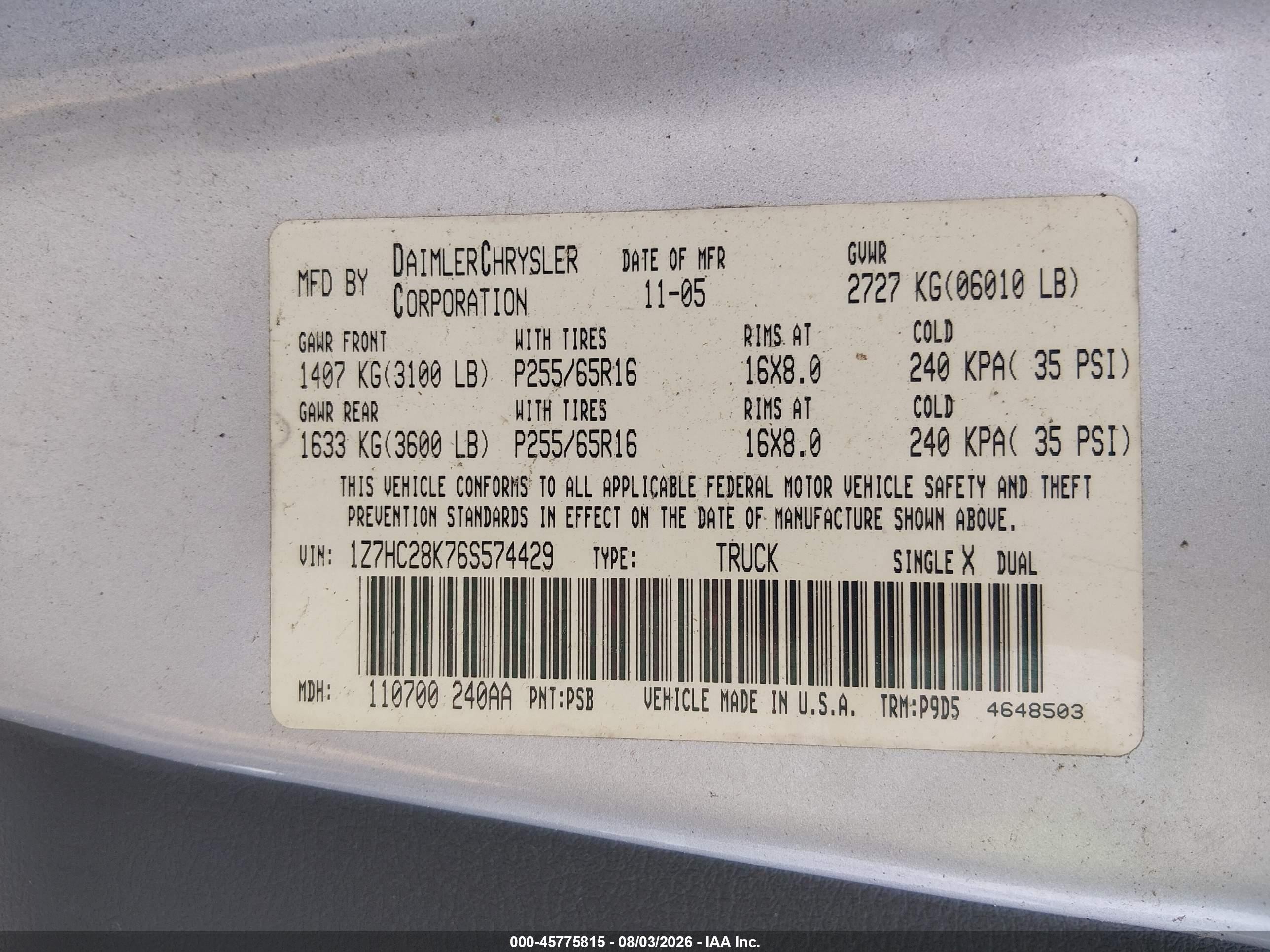 2006 Mitsubishi Raider Ls Серебряный vin: 1Z7HC28K76S574429