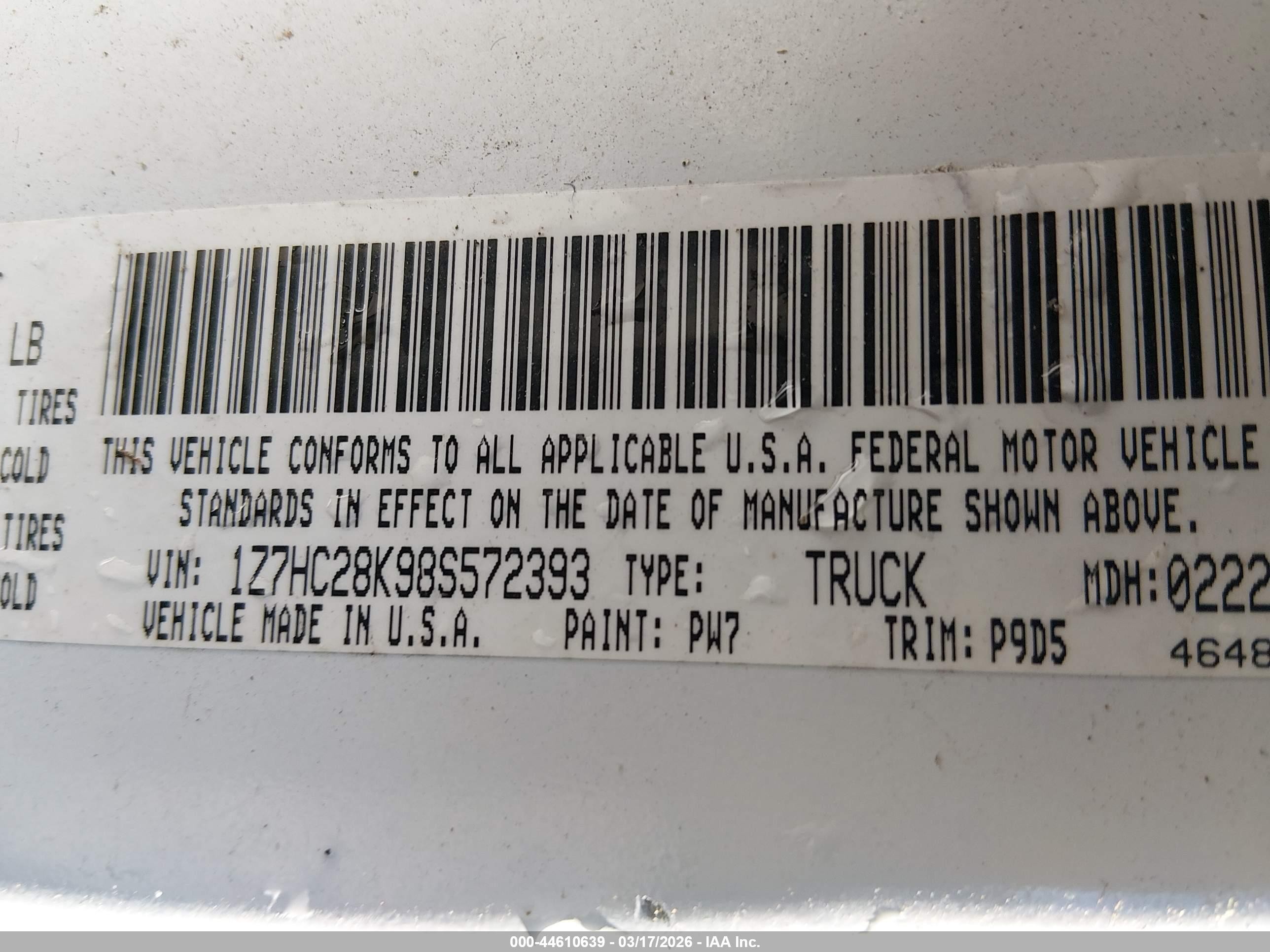 2008 Mitsubishi Raider Ls White vin: 1Z7HC28K98S572393