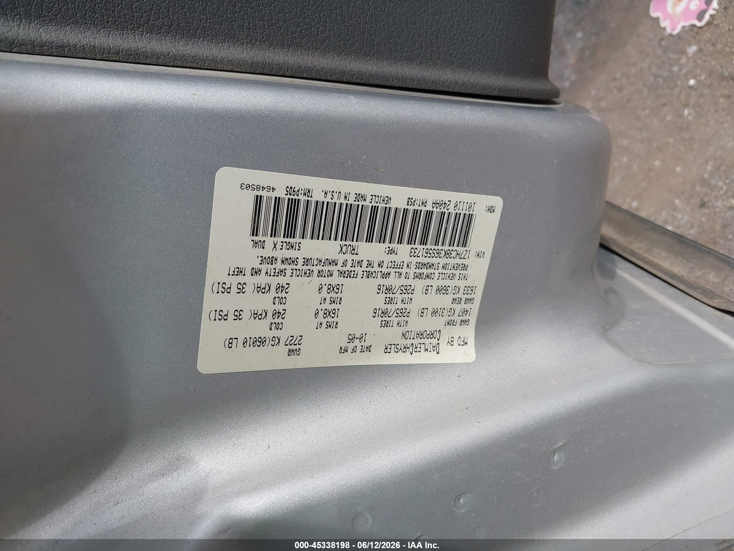 2006 Mitsubishi Raider Duro Cross V6 Silver vin: 1Z7HC38K36S561733