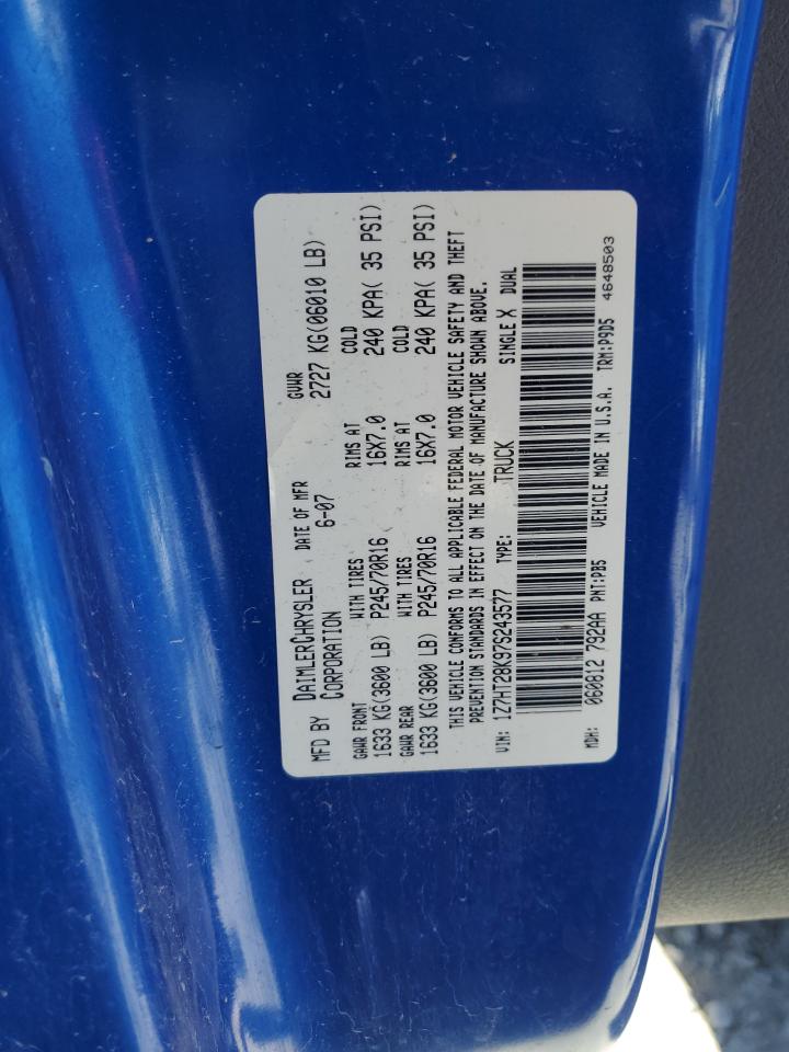 2007 Mitsubishi Raider Ls Blue vin: 1Z7HT28K97S243577