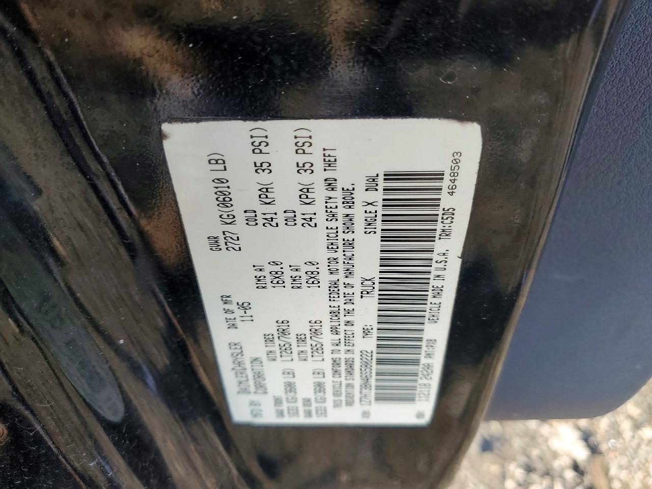 2006 Mitsubishi Raider Durocross Black vin: 1Z7HT38N46S580222