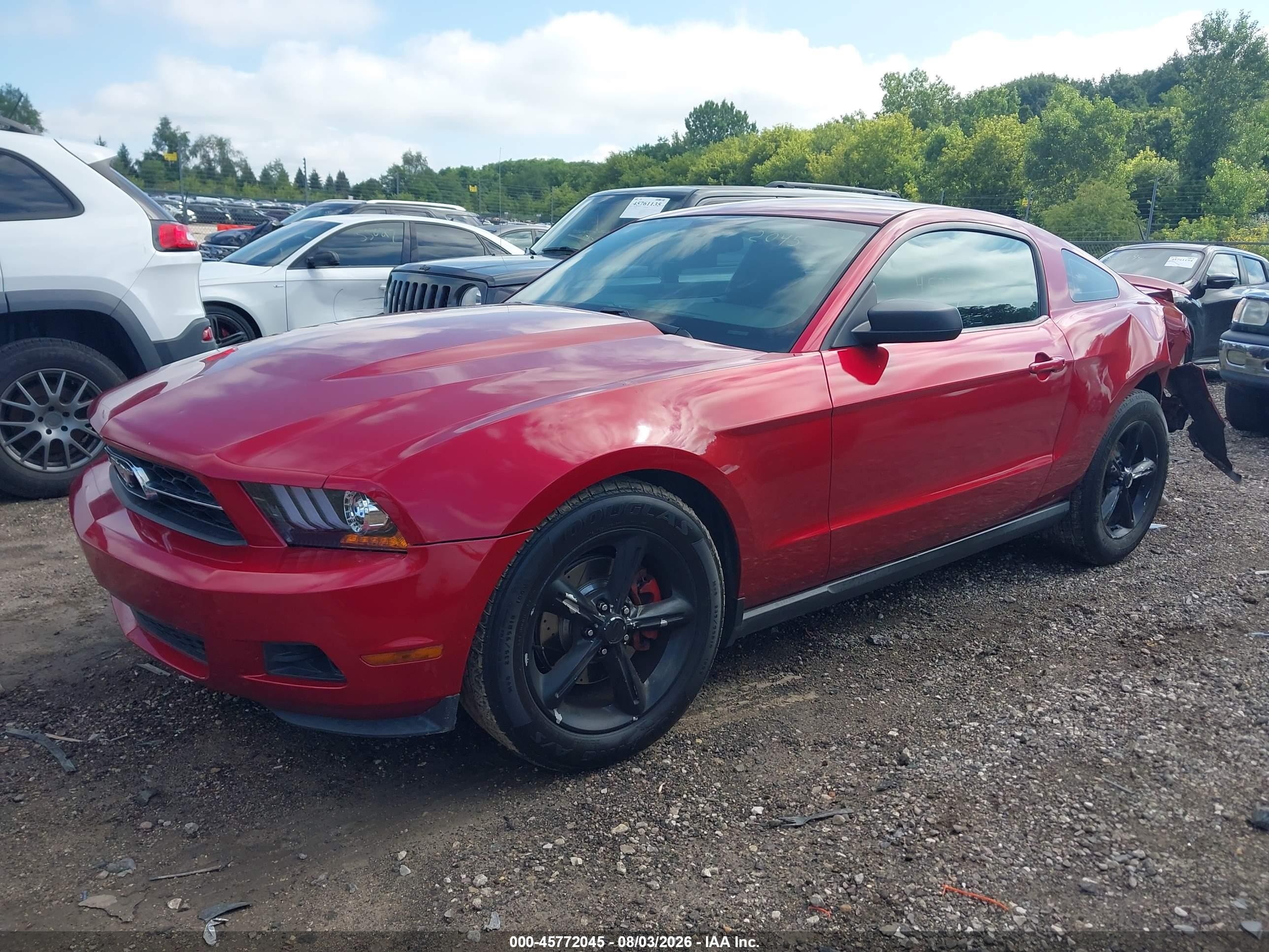 2011 Ford Mustang V6 Red vin: 1ZVBP8AM0B5128519