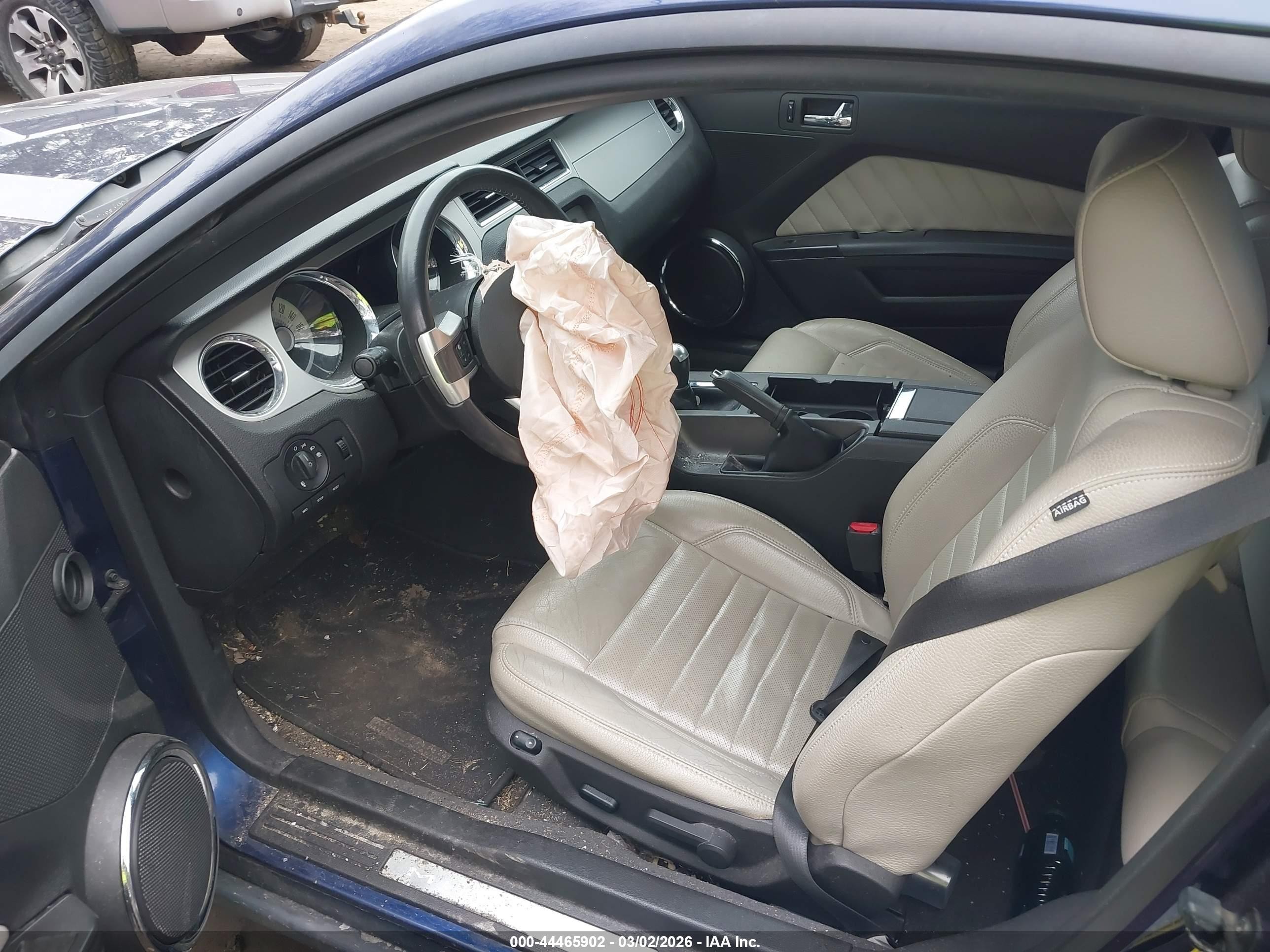 2012 Ford Mustang V6 Premium Blue vin: 1ZVBP8AM0C5200658