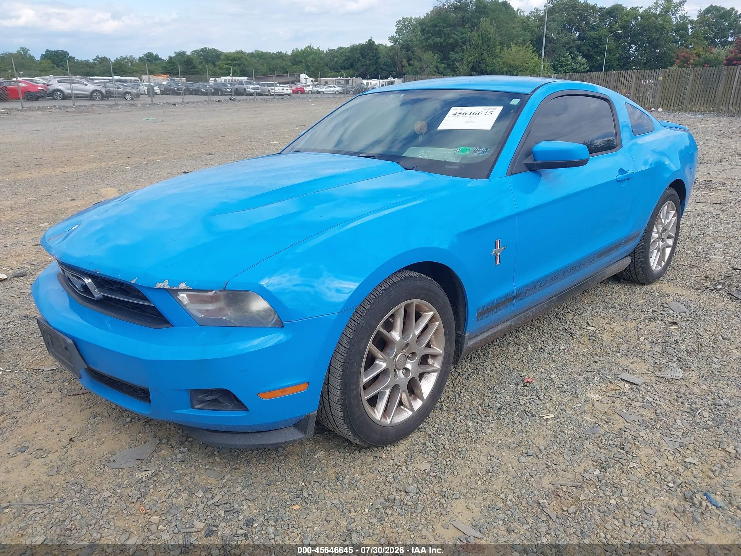 2012 Ford Mustang V6/v6 Premium Синий vin: 1ZVBP8AM0C5206038