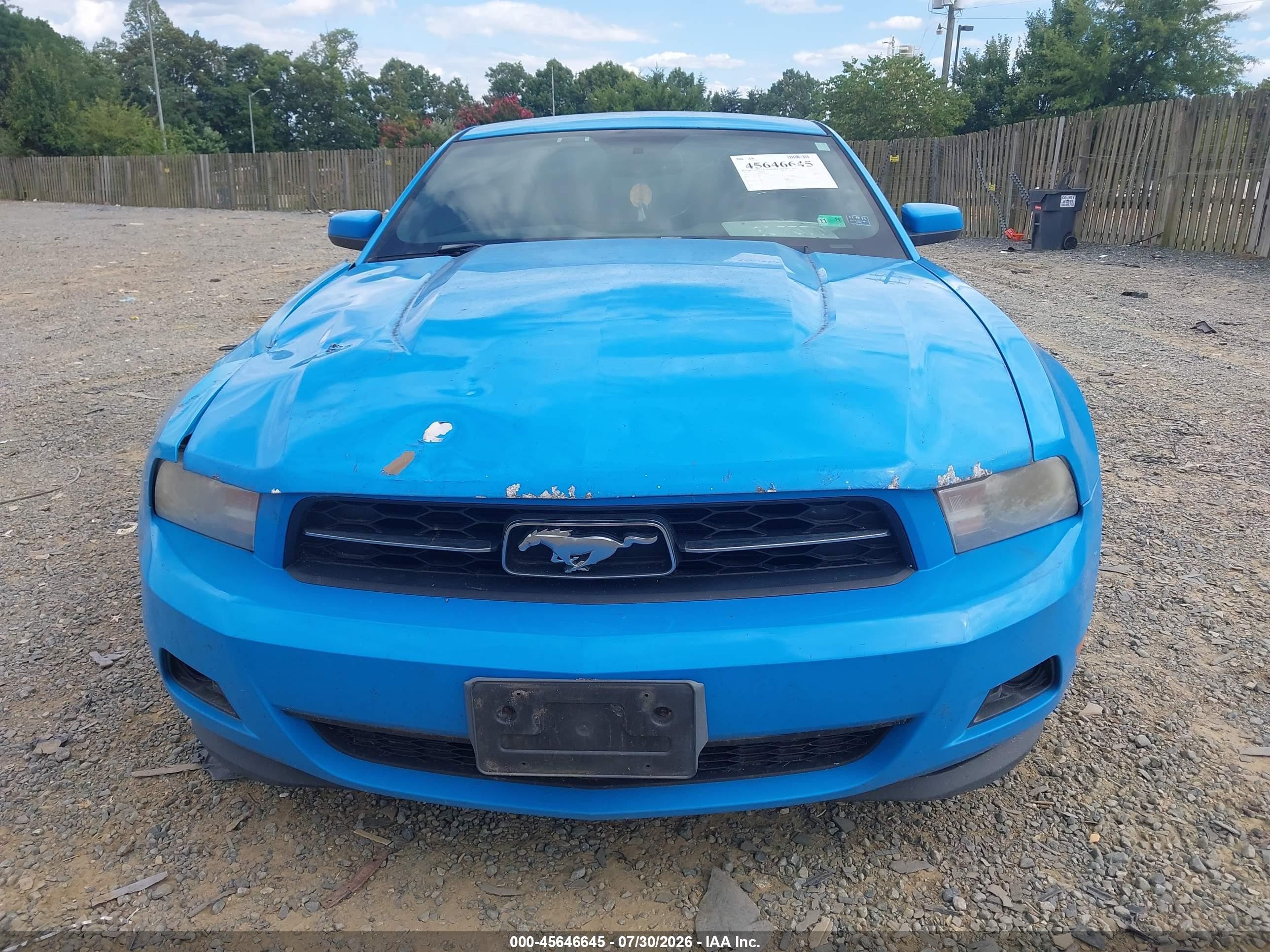 2012 Ford Mustang V6/v6 Premium Синий vin: 1ZVBP8AM0C5206038