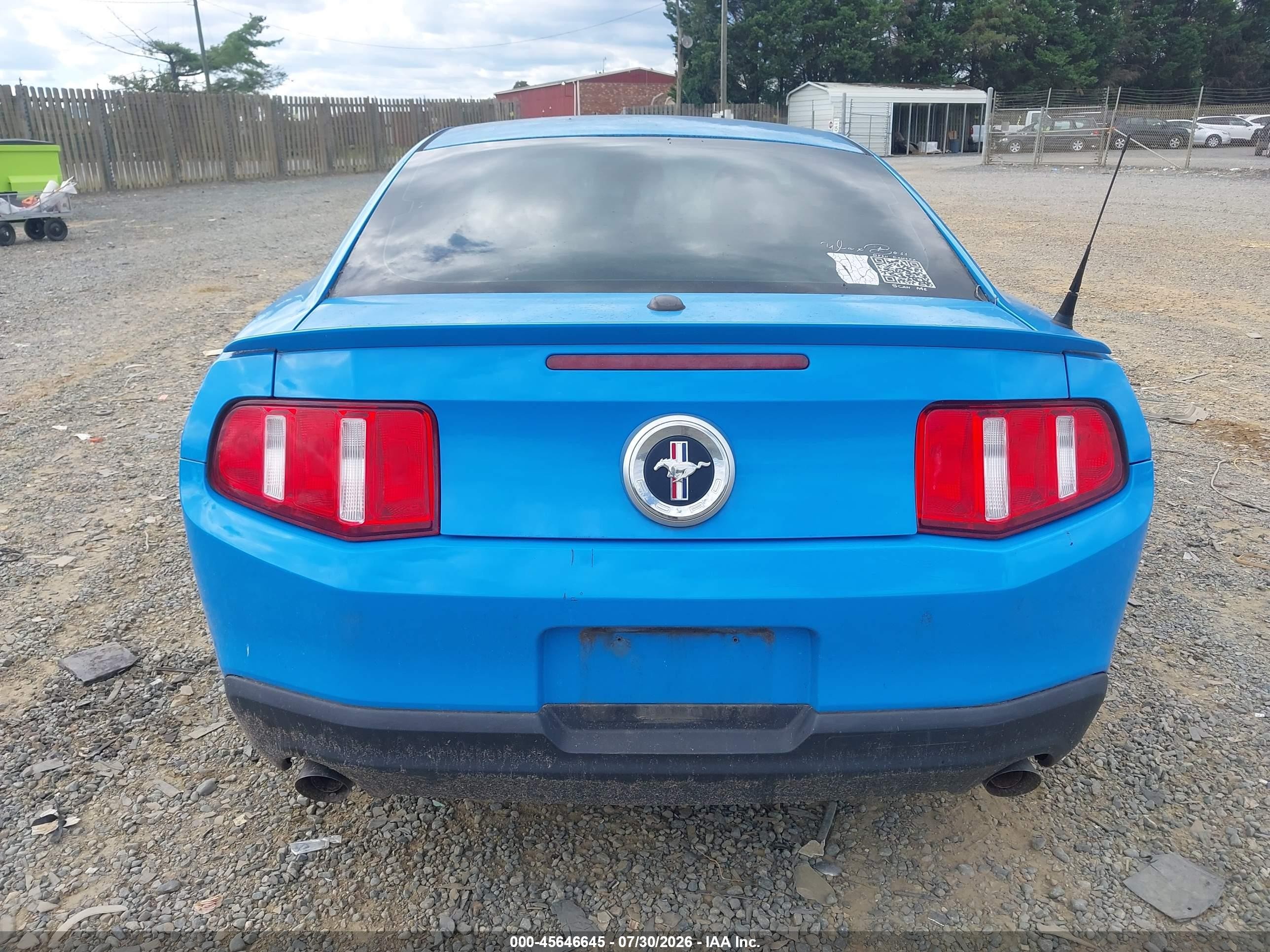 2012 Ford Mustang V6/v6 Premium Синий vin: 1ZVBP8AM0C5206038