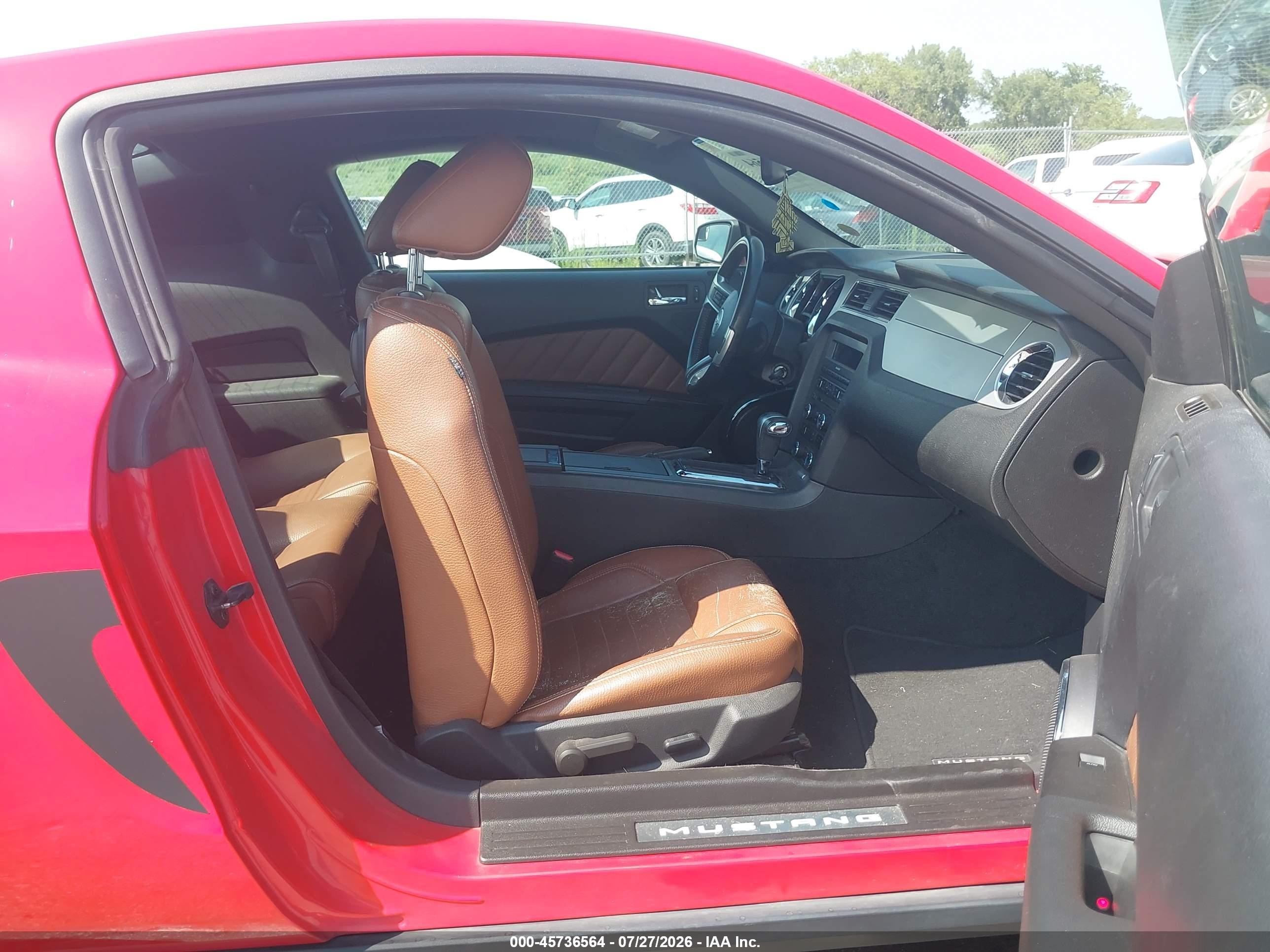 2012 Ford Mustang V6 Premium Red vin: 1ZVBP8AM0C5225947