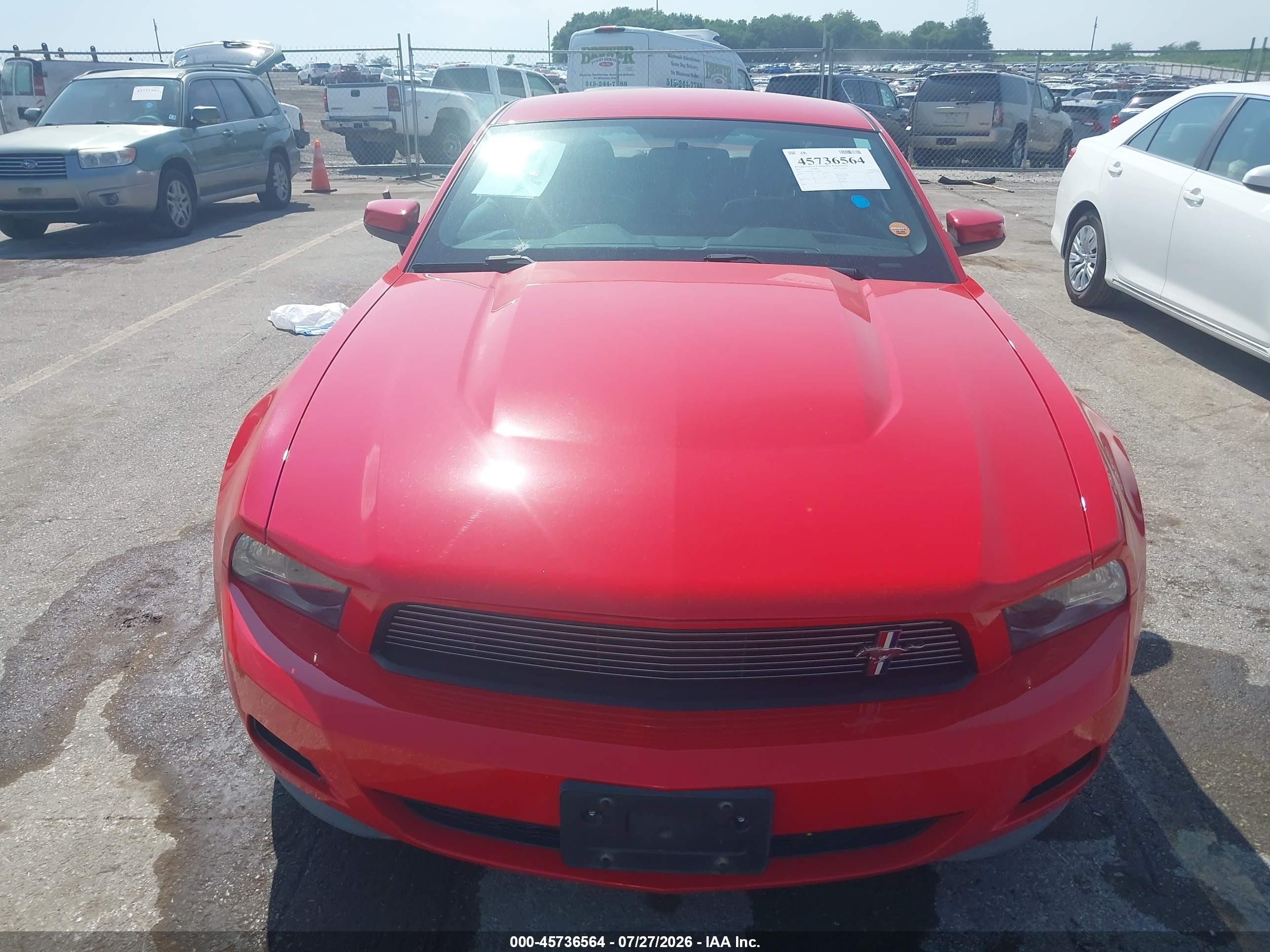 2012 Ford Mustang V6 Premium Red vin: 1ZVBP8AM0C5225947