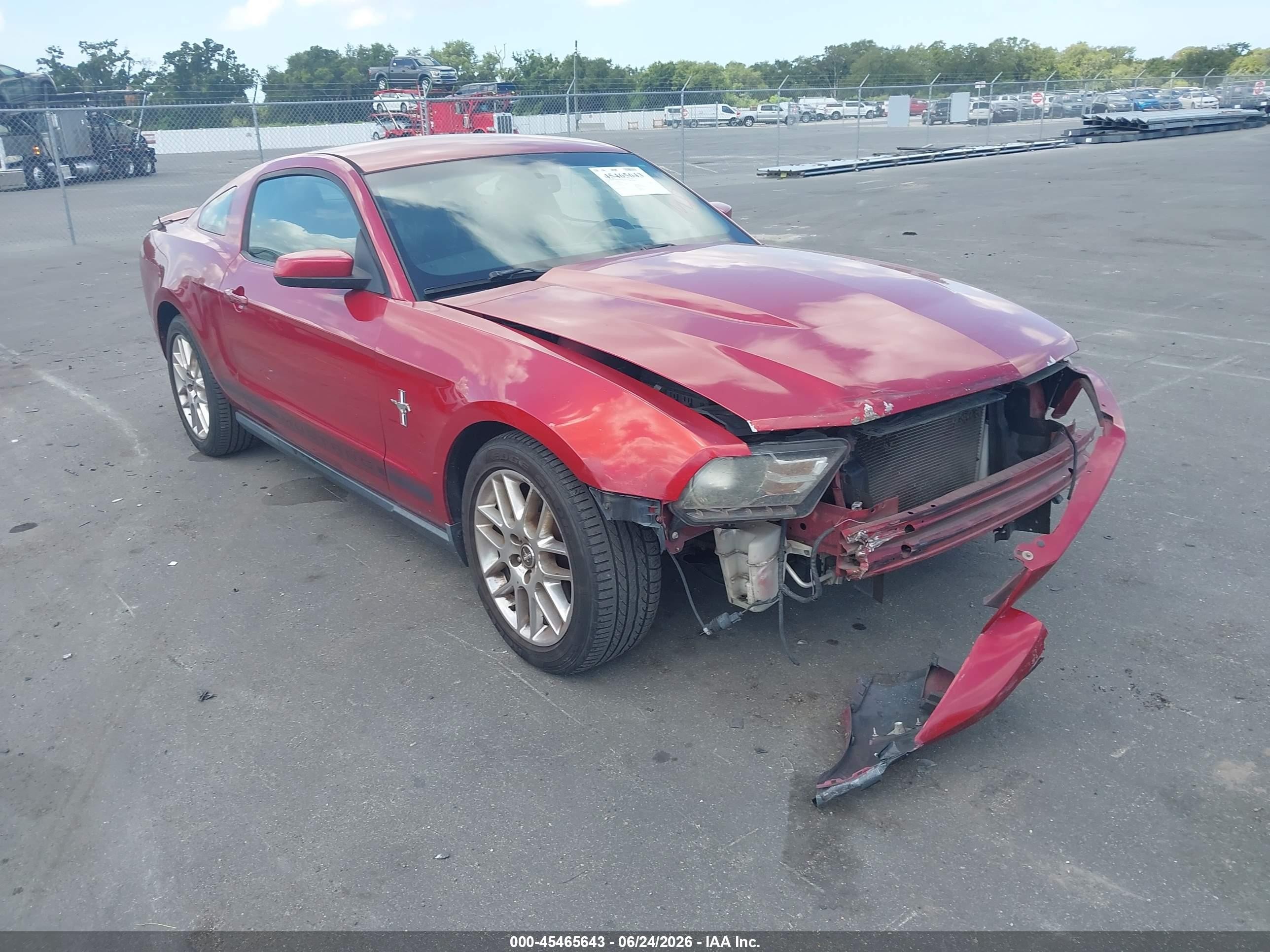 2012 Ford Mustang V6/v6 Premium Red vin: 1ZVBP8AM0C5280723
