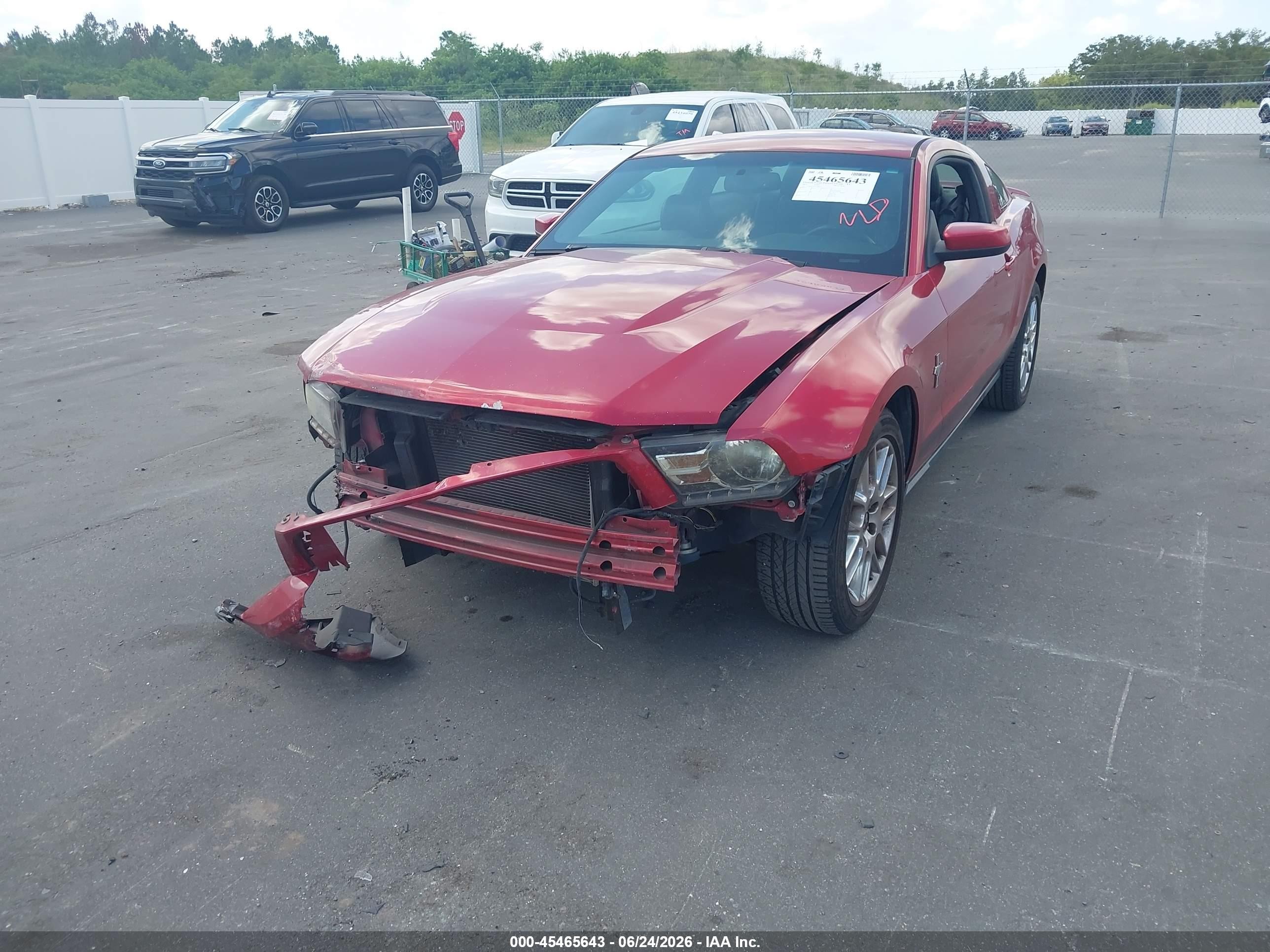 2012 Ford Mustang V6/v6 Premium Red vin: 1ZVBP8AM0C5280723