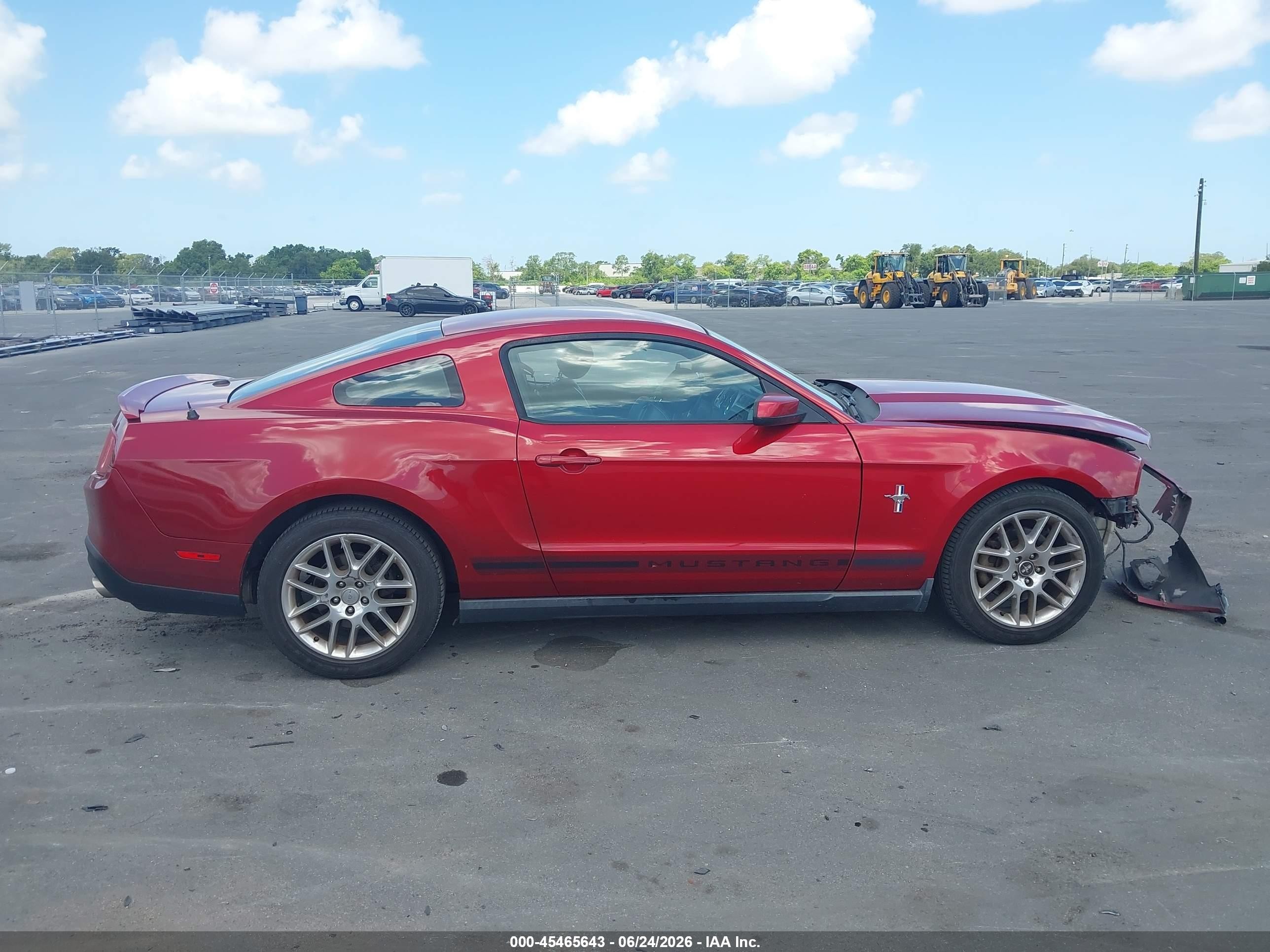 2012 Ford Mustang V6/v6 Premium Red vin: 1ZVBP8AM0C5280723