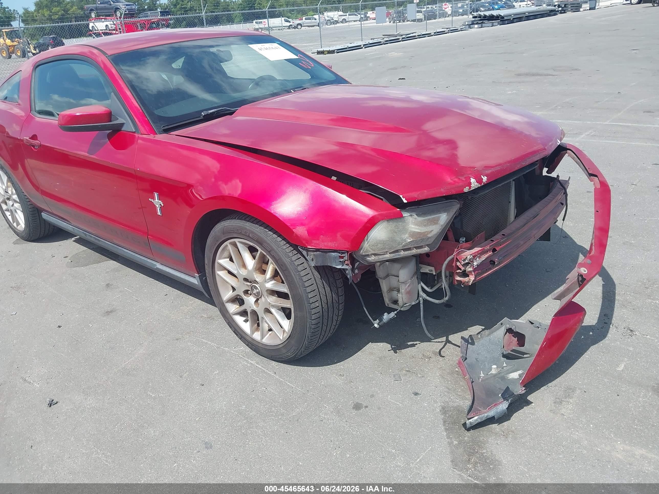 2012 Ford Mustang V6/v6 Premium Red vin: 1ZVBP8AM0C5280723