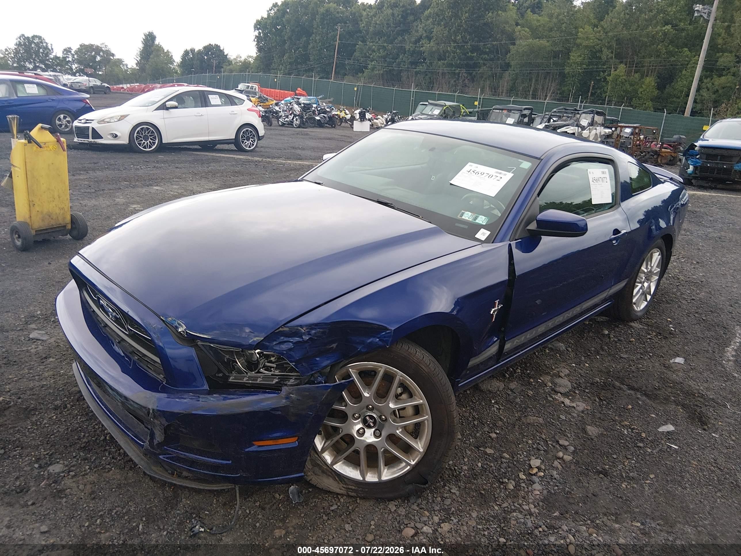 2014 Ford Mustang V6 Premium Blue vin: 1ZVBP8AM0E5237051