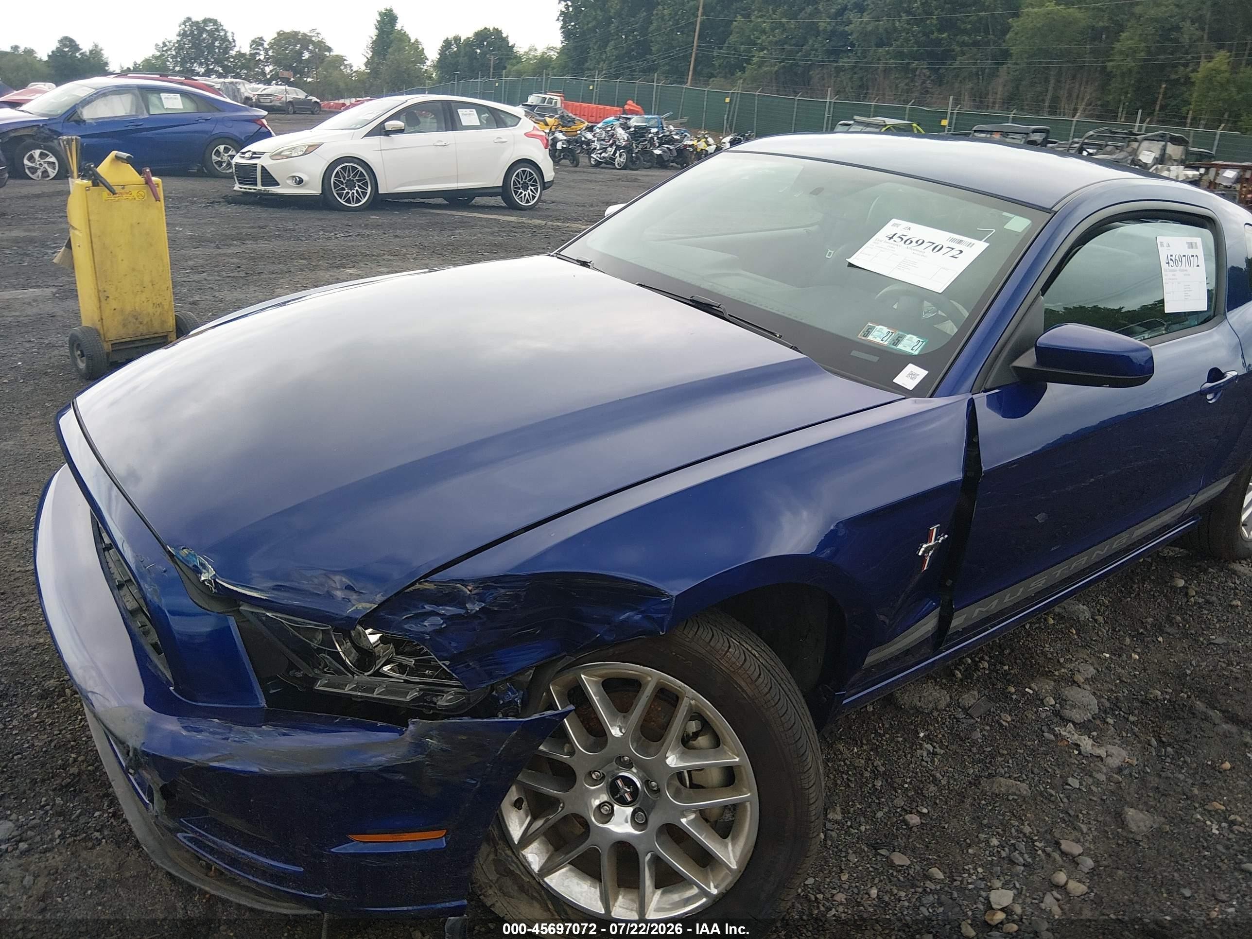 2014 Ford Mustang V6 Premium Blue vin: 1ZVBP8AM0E5237051