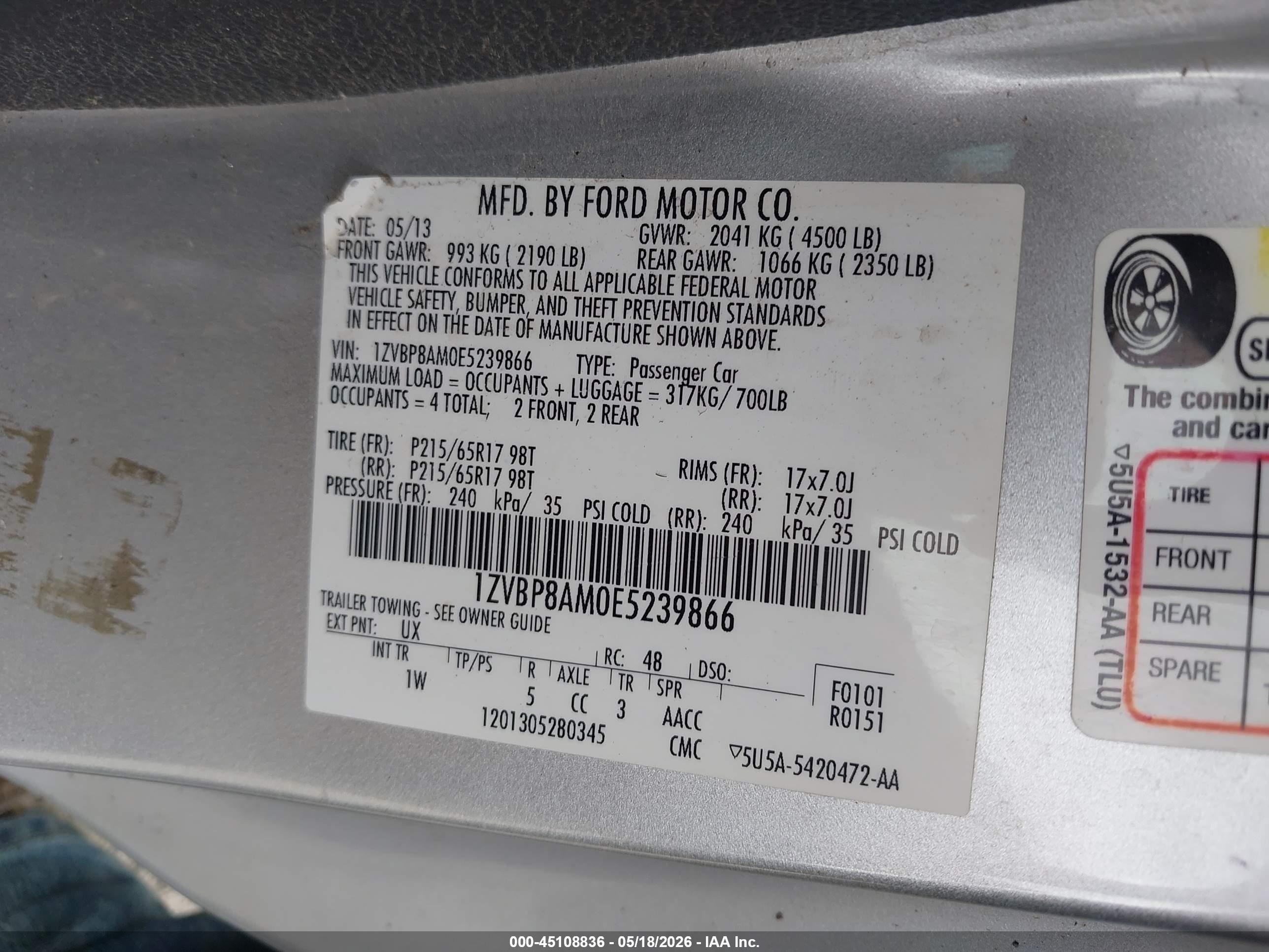 2014 Ford Mustang V6 Серебряный vin: 1ZVBP8AM0E5239866