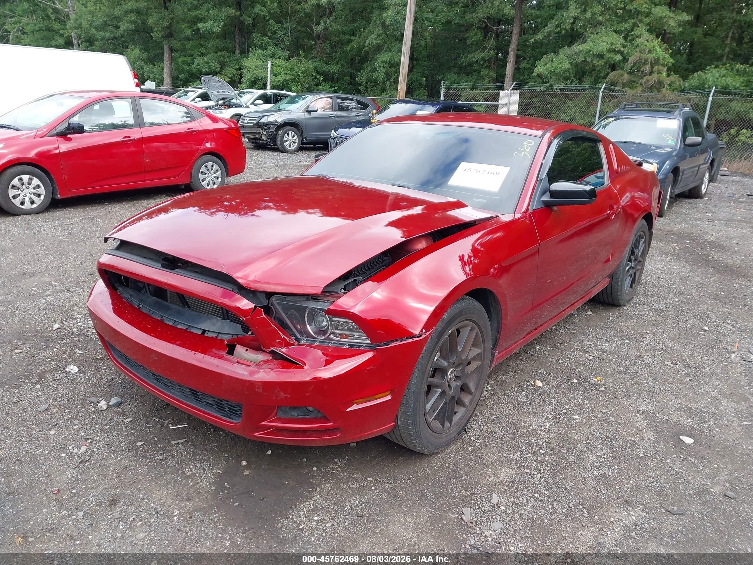 2014 Ford Mustang V6 Red vin: 1ZVBP8AM0E5267926