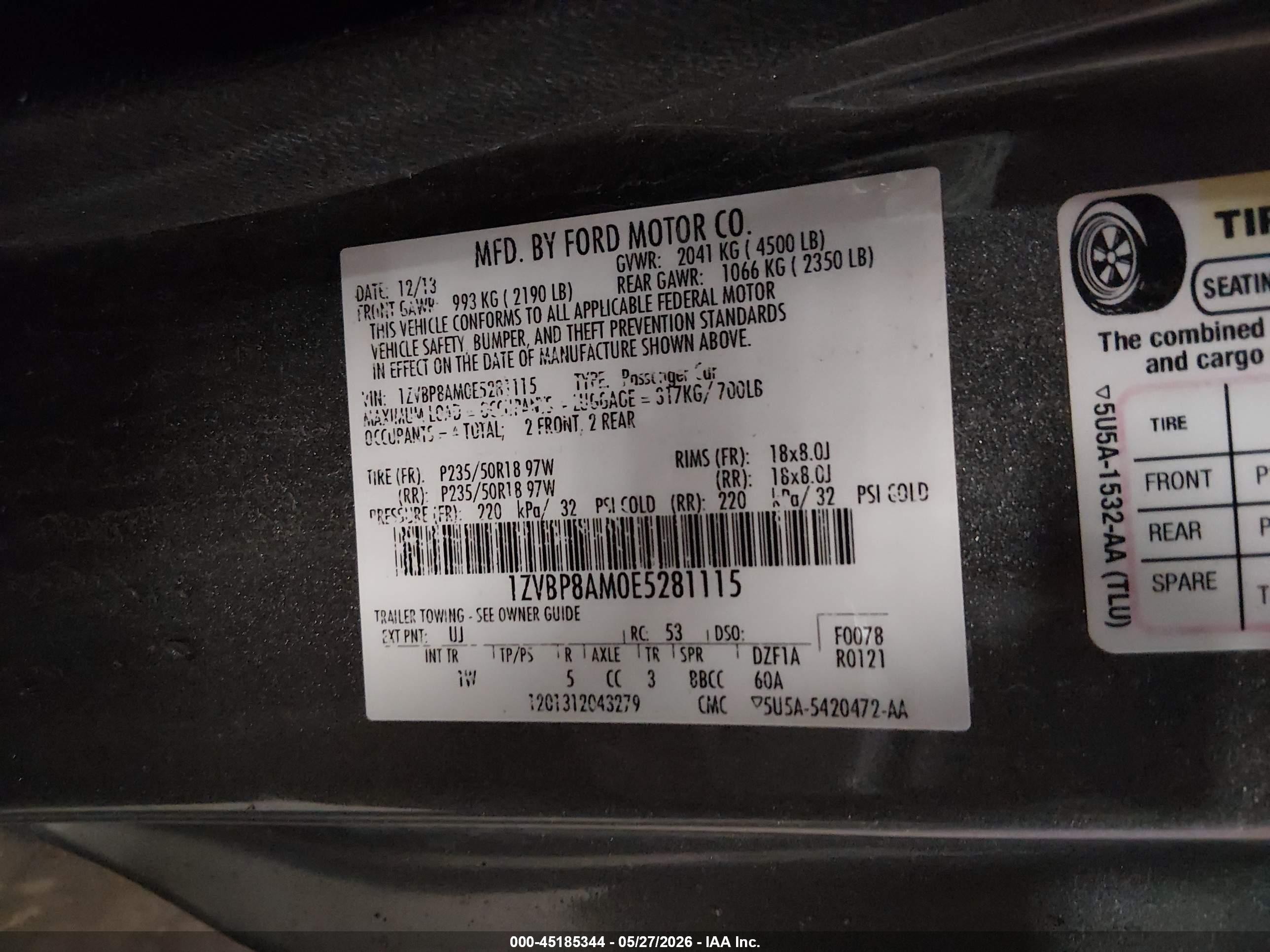 2014 Ford Mustang V6 Gray vin: 1ZVBP8AM0E5281115