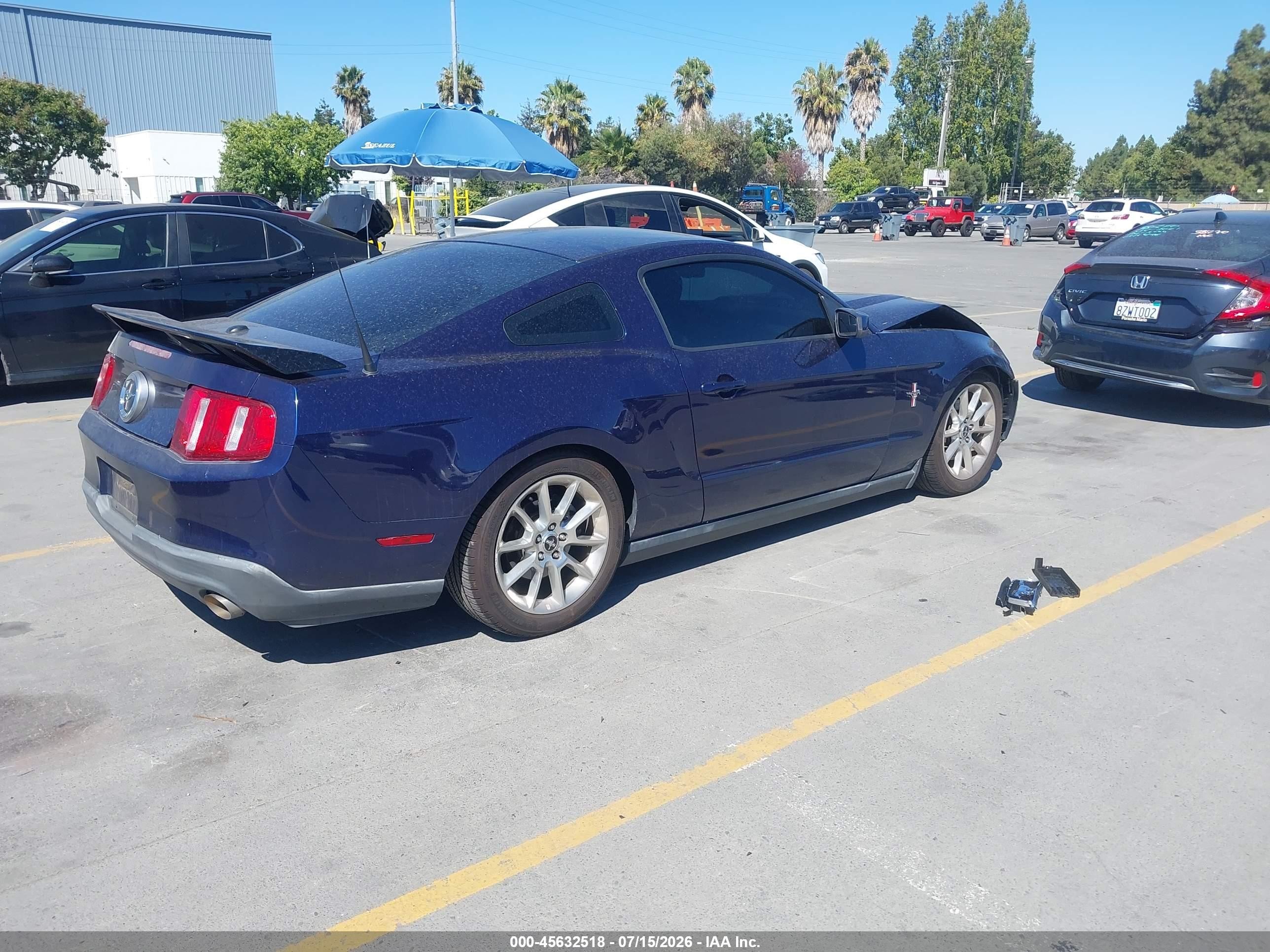 2011 Ford Mustang V6 Premium Blue vin: 1ZVBP8AM1B5169516