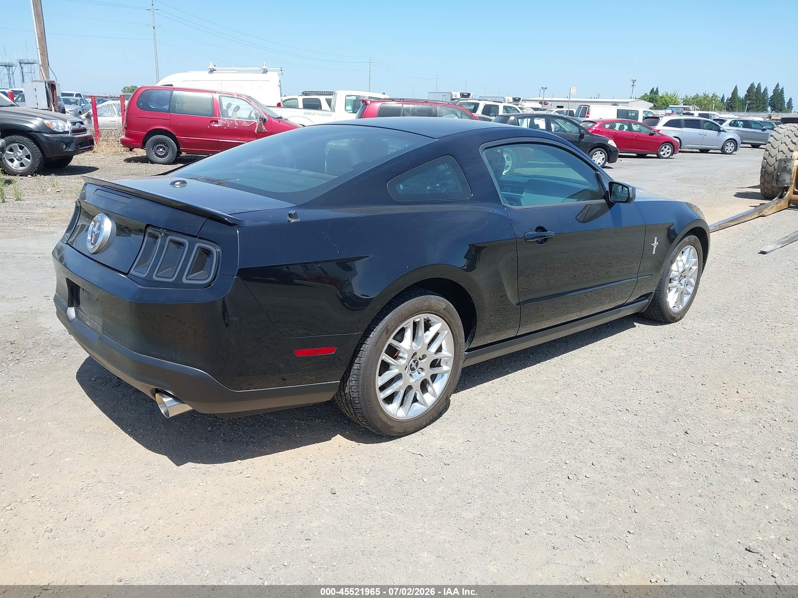 2012 Ford Mustang V6 Premium Black vin: 1ZVBP8AM1C5224466