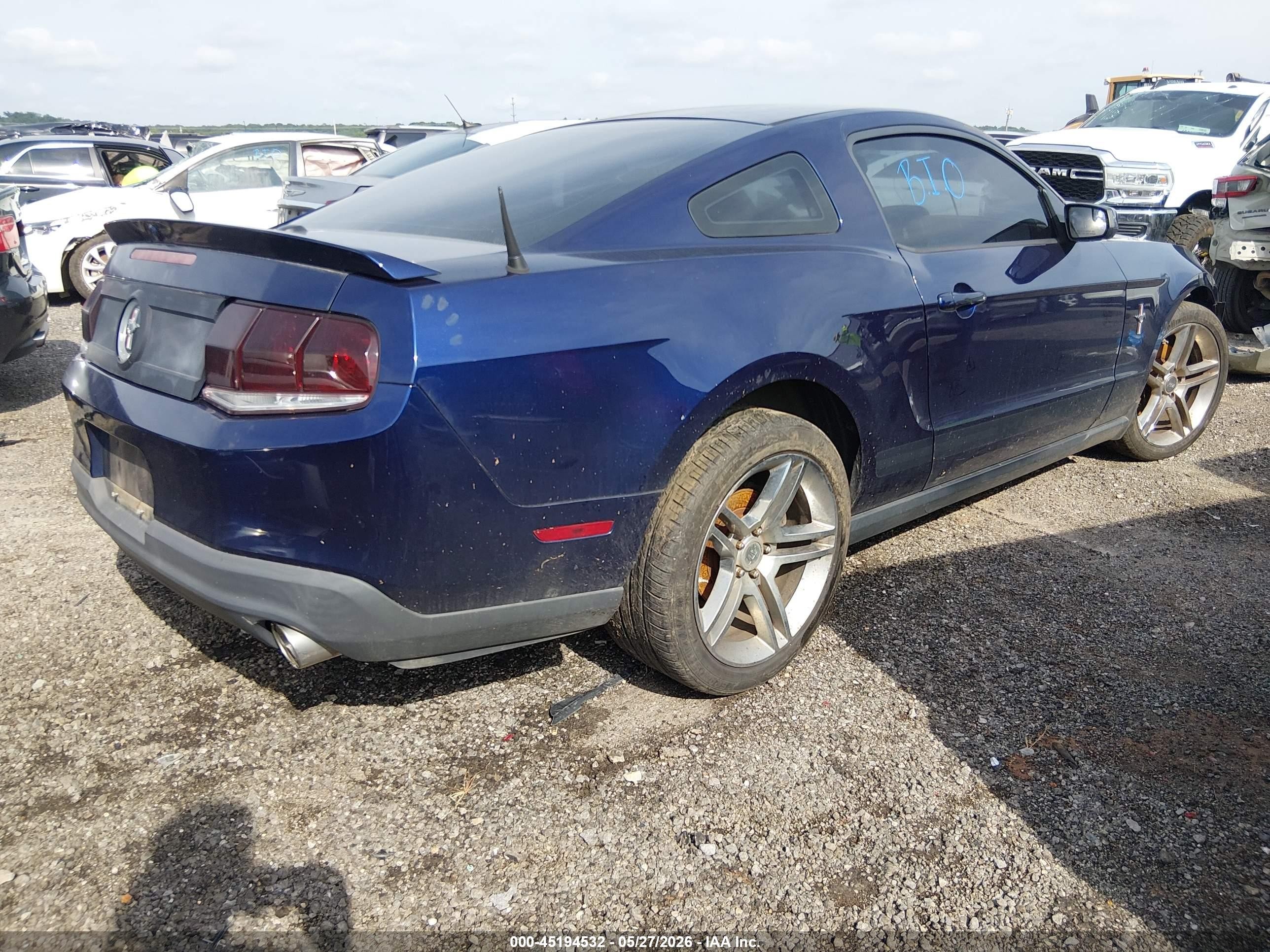 2012 Ford Mustang V6 Premium Blue vin: 1ZVBP8AM1C5257807