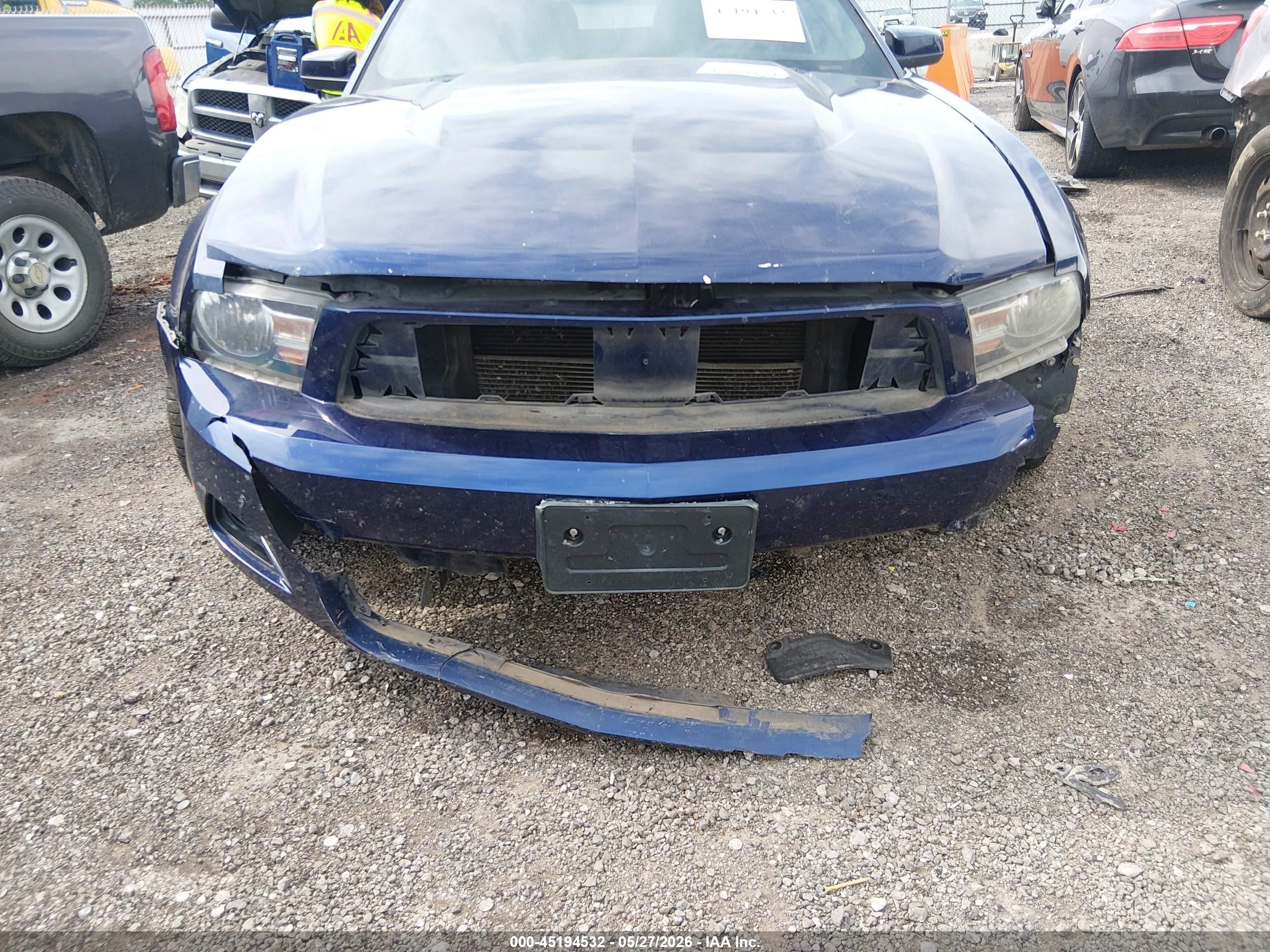 2012 Ford Mustang V6 Premium Blue vin: 1ZVBP8AM1C5257807