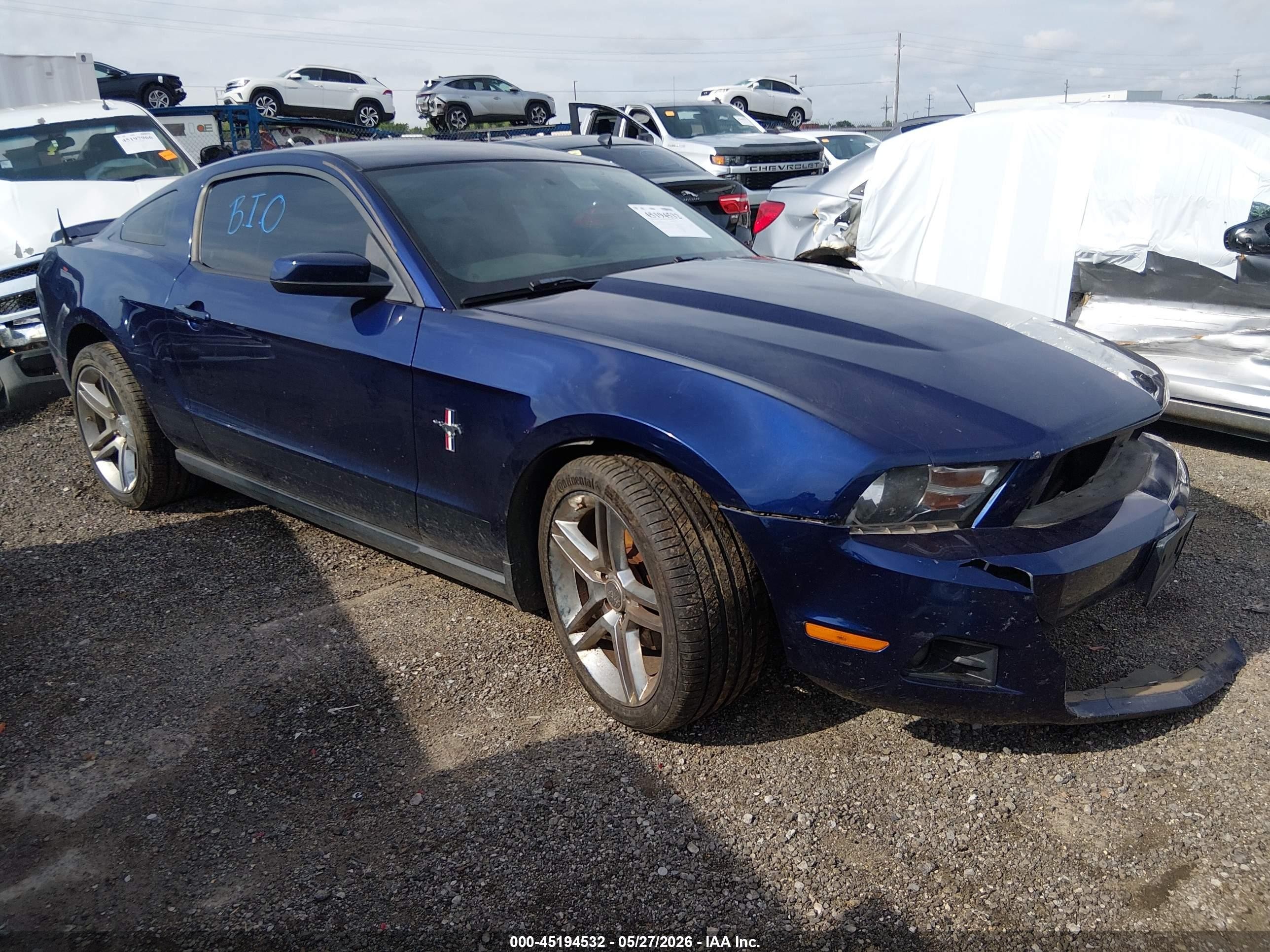 2012 Ford Mustang V6 Premium Blue vin: 1ZVBP8AM1C5257807