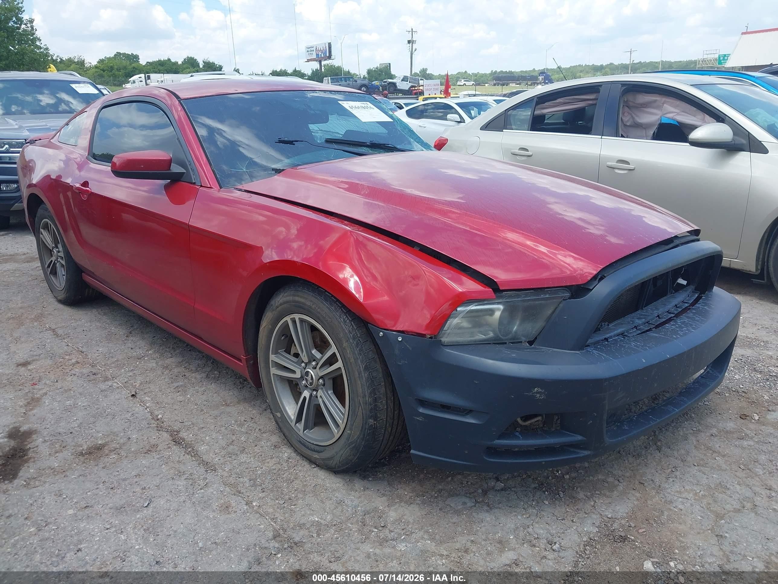 2013 Ford Mustang V6 Premium Red vin: 1ZVBP8AM1D5204316