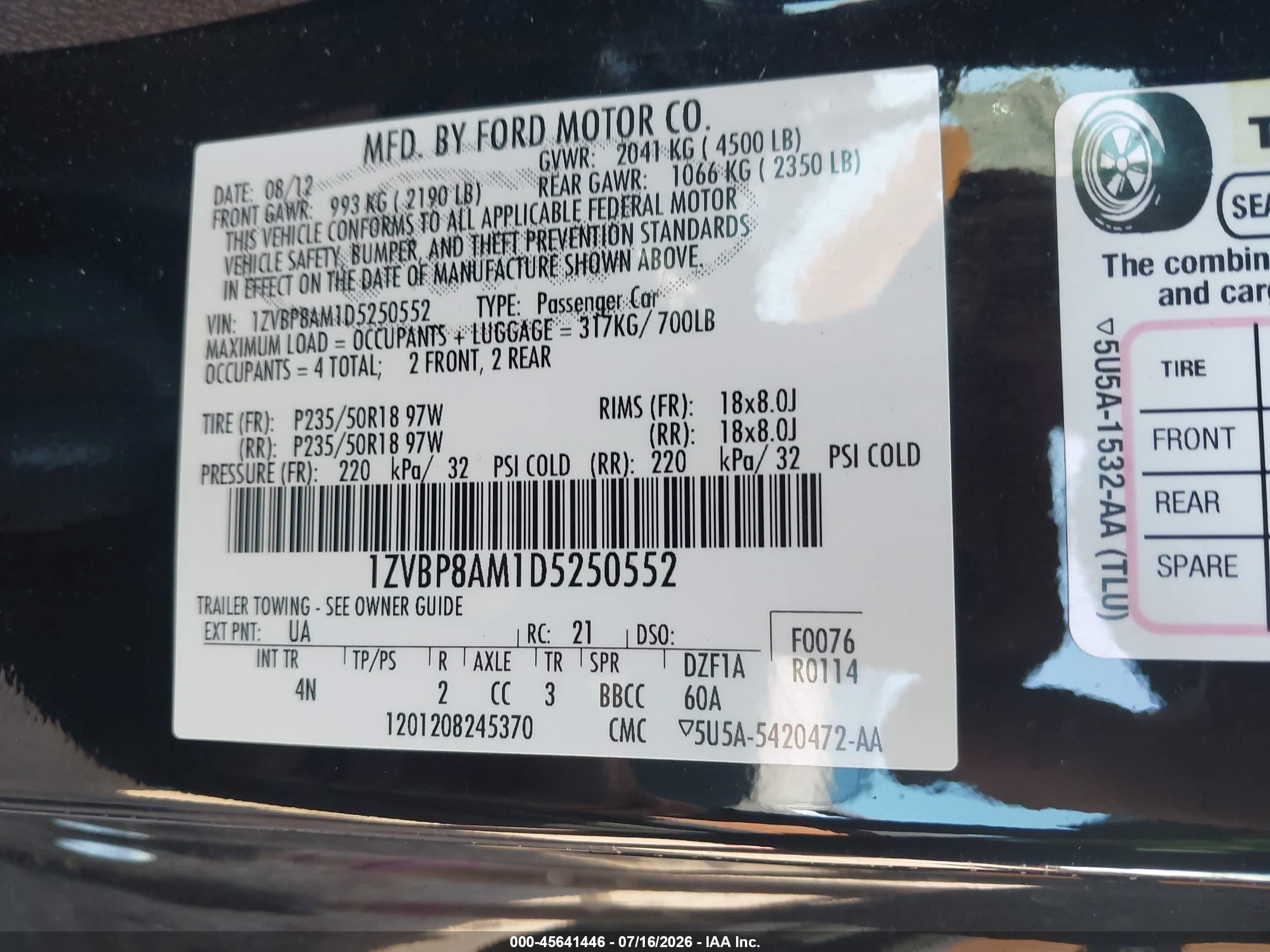 2013 Ford Mustang V6 Premium Black vin: 1ZVBP8AM1D5250552